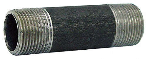 Beck 1-1/2 Inch Black Steel Nipple Pipe - 5-1/2 Inch Length, Threaded Both Ends, Welded Construction, Schedule 40 - Perfect for Plumbing, HVAC, and Industrial Pipe Connections