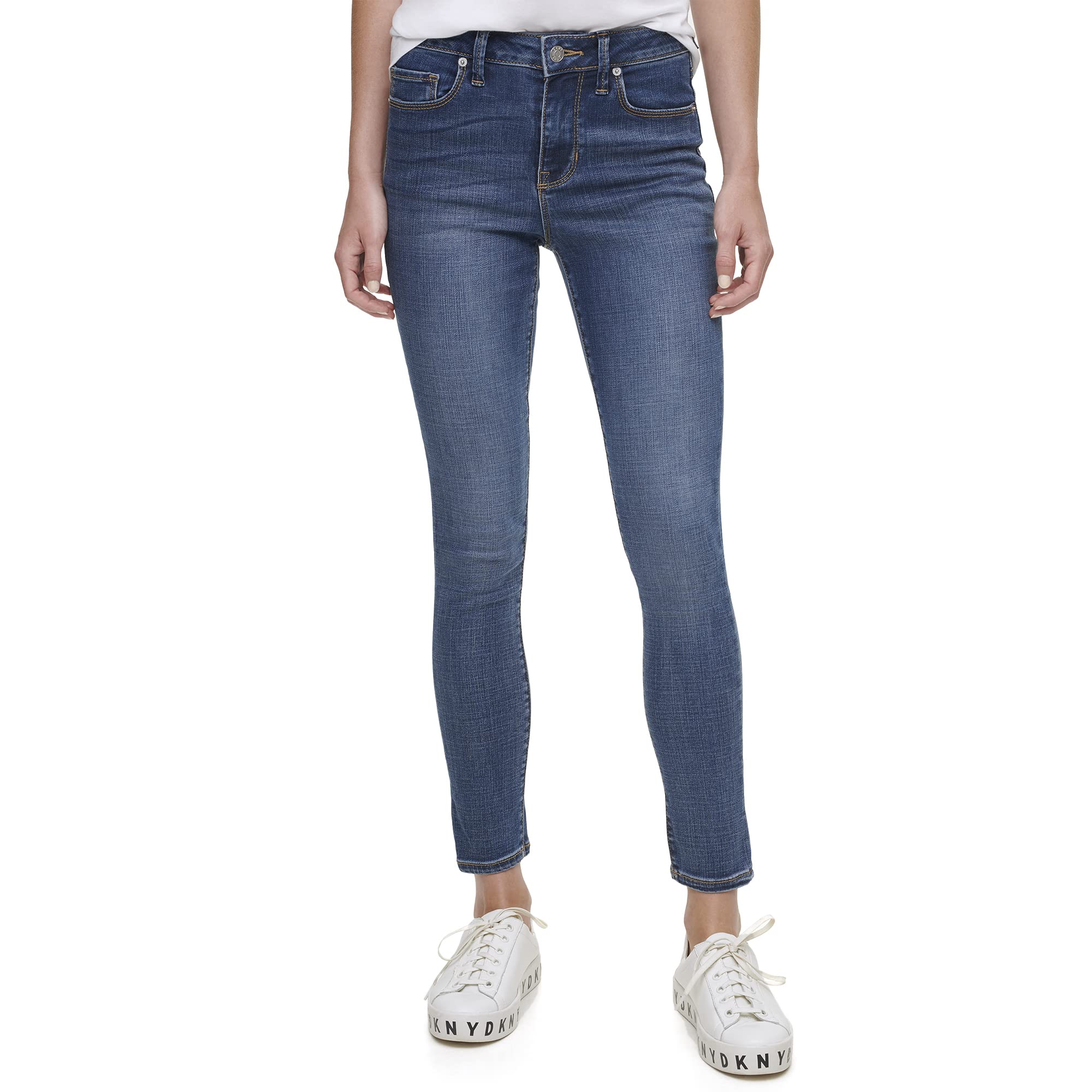 DKNY Women’s Delancey High Rise Skinny Jeans - Stretch Denim Pants for Work & Casual Wear | Slim Fit Ankle Jeans for Women | Perfect for Office, Date Night & Everyday Outfits