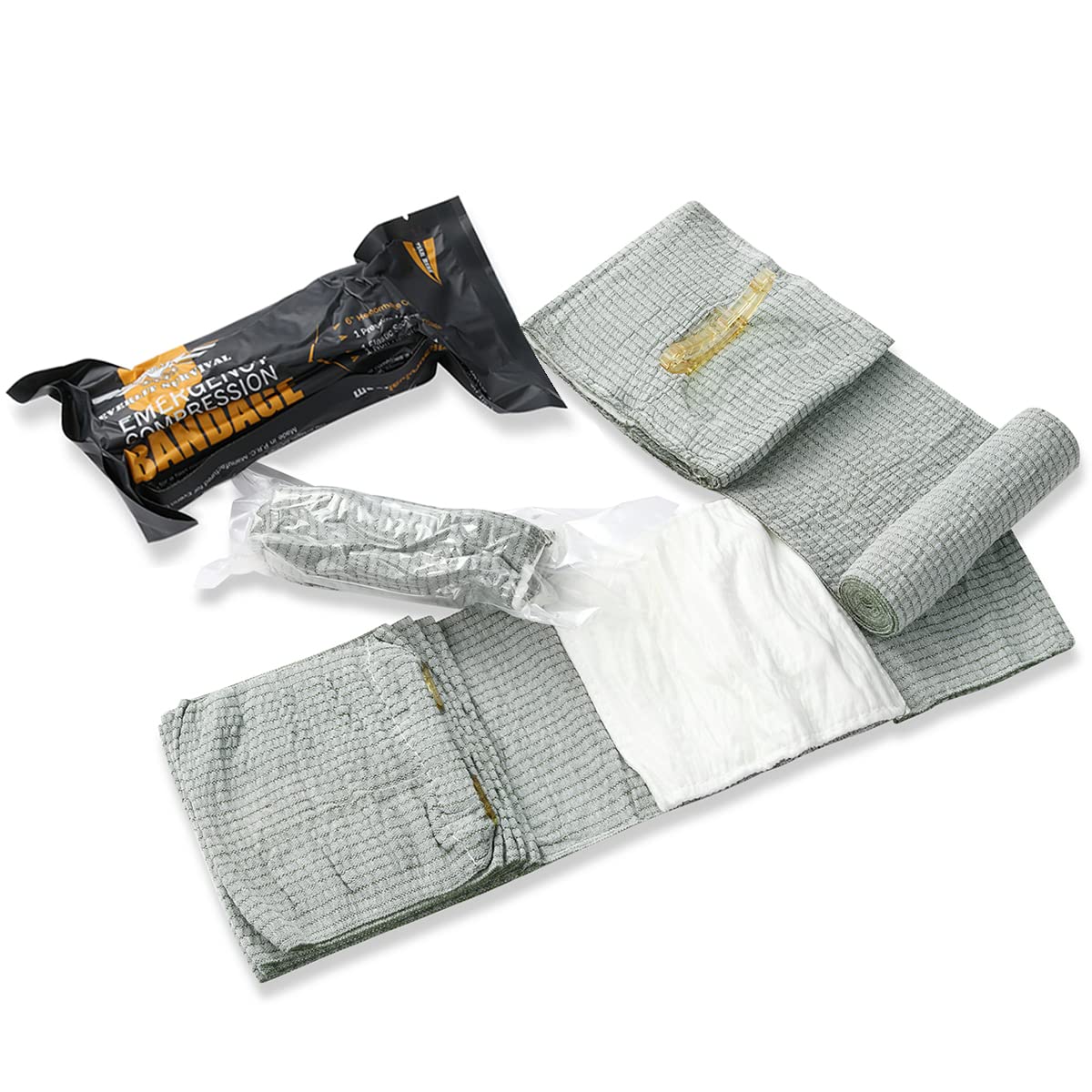 EVERLIT 6 Inch Emergency Trauma Bandage - Israeli Battle Dressing for Bleeding Control | Sterile Compression Wound Dressing with Vacuum-Sealed Packaging | First Aid Kit Essential for Gunshot Wounds, Outdoor Adventures & Emergency Preparedness