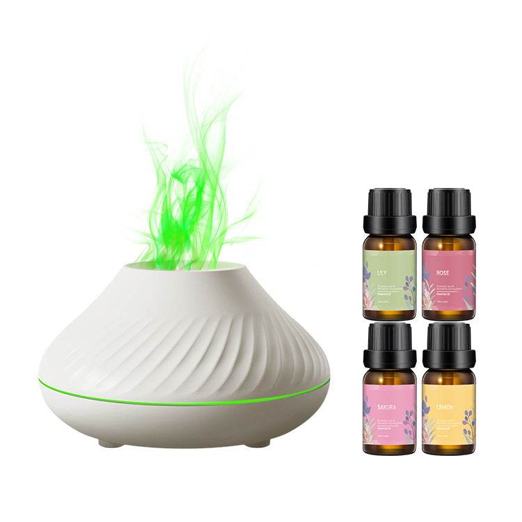 Creative Flame Air Diffuser - Essential Oil Aromatherapy Diffuser for Home, Office, Yoga & Spa - Relaxing Scented Mist Humidifier with LED Lights - Perfect for Stress Relief & Better Sleep