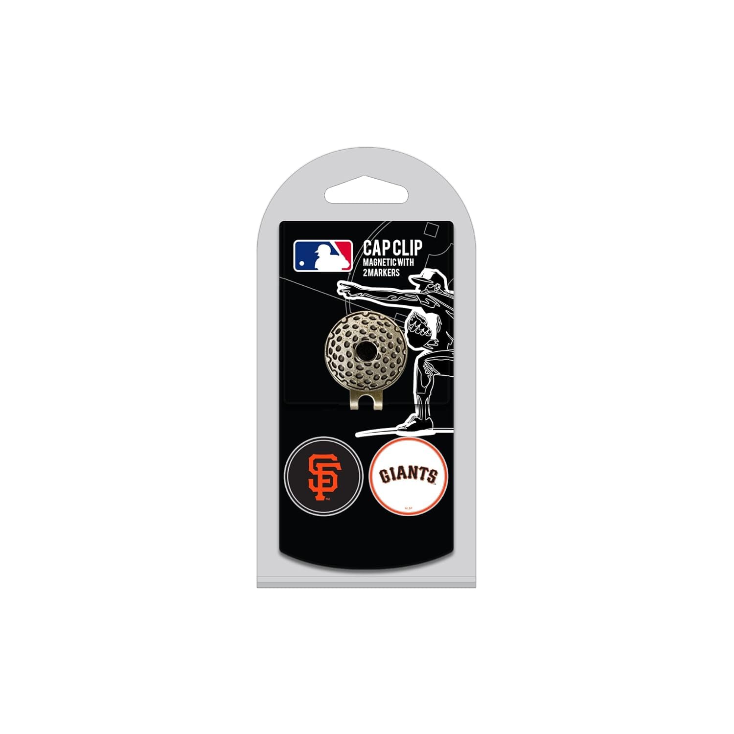 Team Golf MLB Golf Cap Clip with 2 Removable Double-Sided Enamel Magnetic Ball Markers - Easy Hat Attachment for Golfers | Perfect for Golf Courses, Driving Ranges & Outdoor Sports