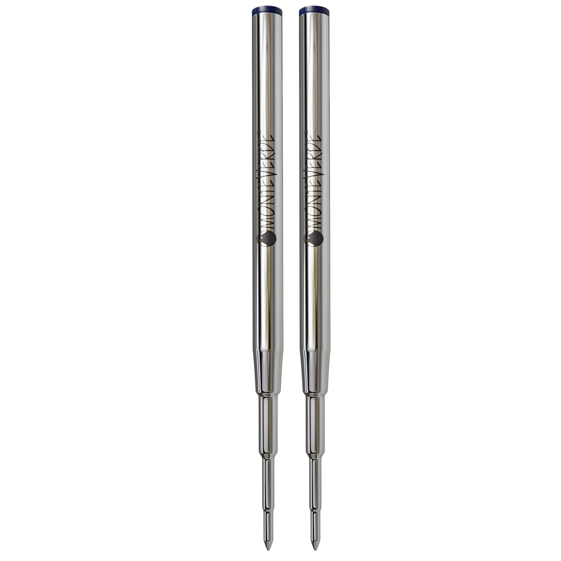 Monteverde USA Soft Roll Ballpoint Refill Compatible with Montblanc Pens - Blue/Black Ink (2 Pack) (M142BB) - Smooth Writing for Office, School & Professional Use