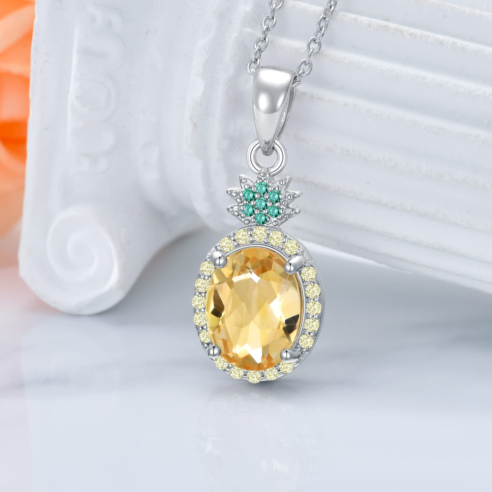 925 Sterling Silver Sunflower Rose Cross Lotus Honey Bee Pineapple Pendant Necklace for Women - Elegant Floral Jewelry Gift for Girlfriend Wife Mom - Perfect for Birthday Valentine's Day Anniversary & Everyday Wear