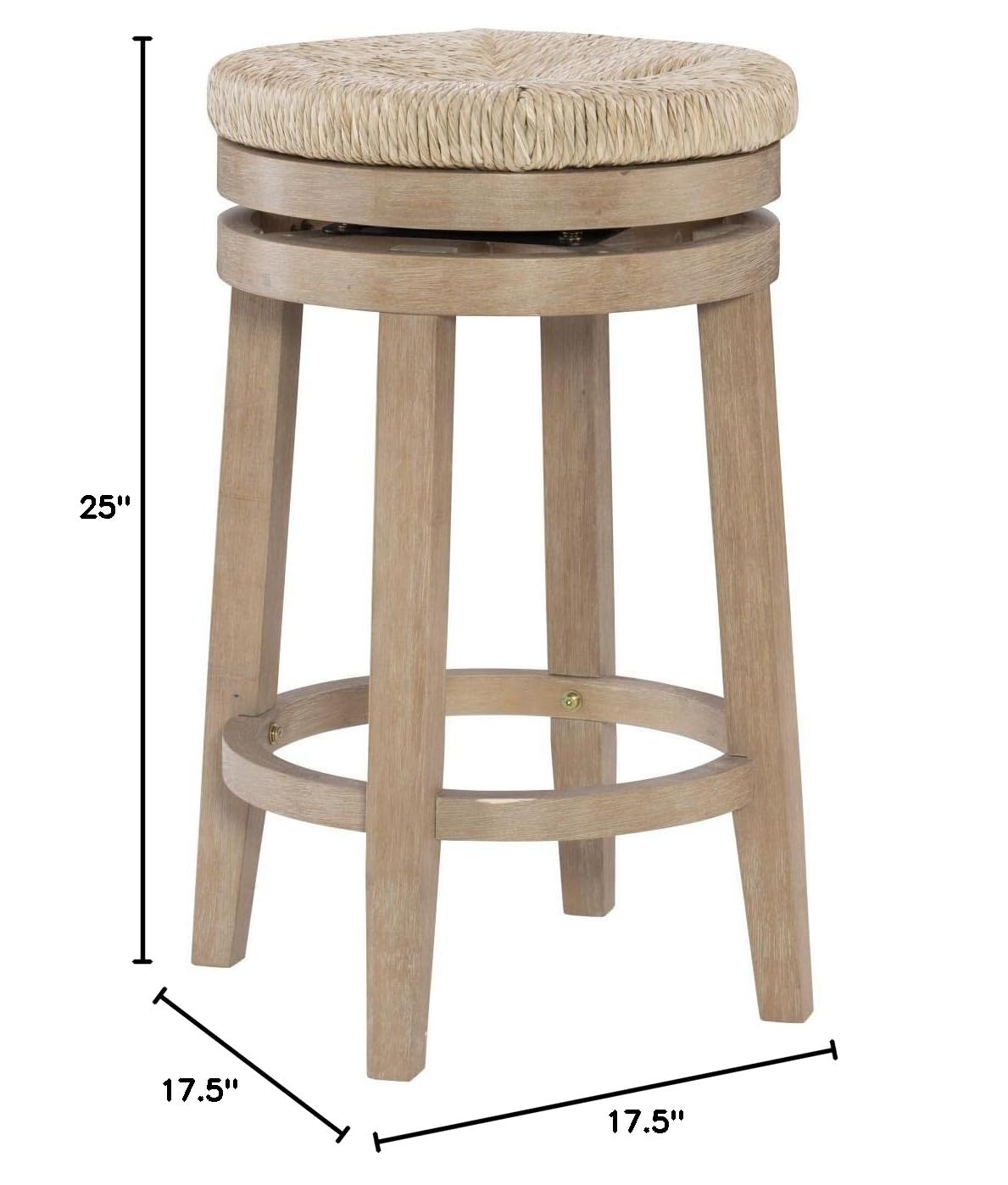 Powell Furniture Maya Swivel Counter Stool - Natural Wood Bar Stool with 360° Rotation for Kitchen Island, Breakfast Nook & Home Bar - Comfortable & Stylish Seating Solution