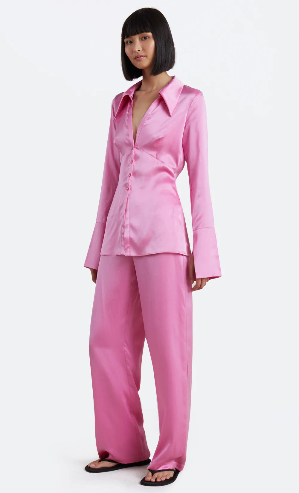 Amber Shirt for Women - Candy Pink Blouse, Casual & Elegant Tops for Work, Date Night, and Everyday Wear