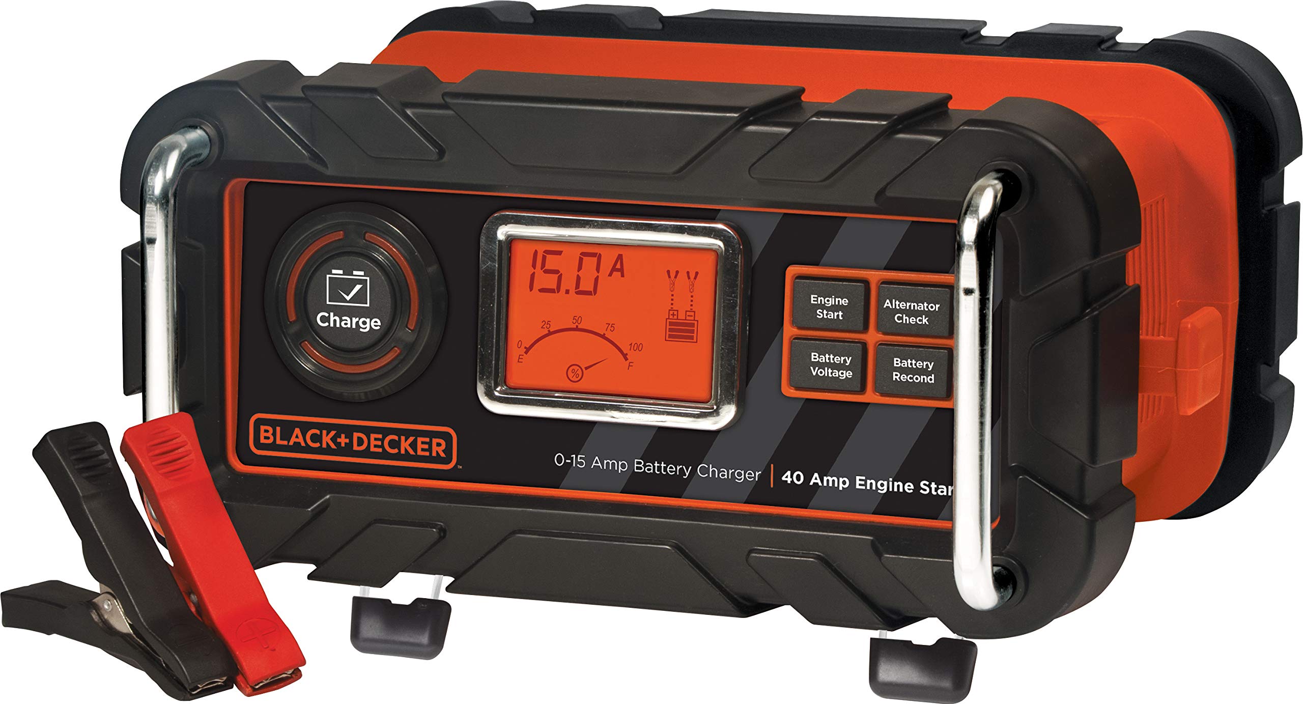 BLACK+DECKER Portable Workbench with Vise & 15A 12V Battery Charger/Maintainer - 40A Engine Start (WM425-A & BC15BD) | Heavy-Duty Workbench for DIY Projects, Woodworking & Auto Repair
