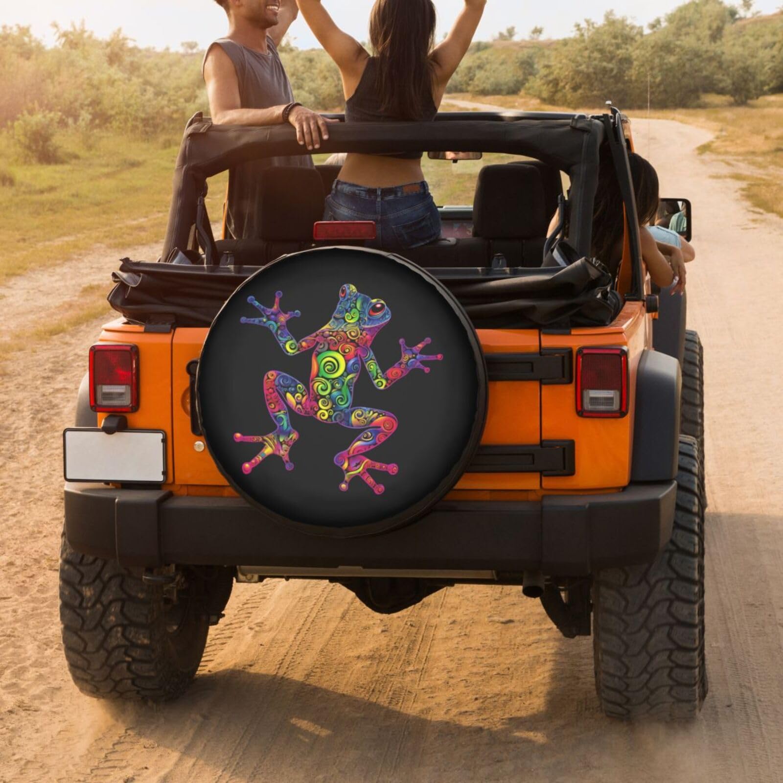 Boho Frog Tree Spare Tire Cover - 16 Inch Dustproof Wheel Protector for RV, SUV, Trailer & Most Vehicles | Outdoor Camping & Road Trip Accessory