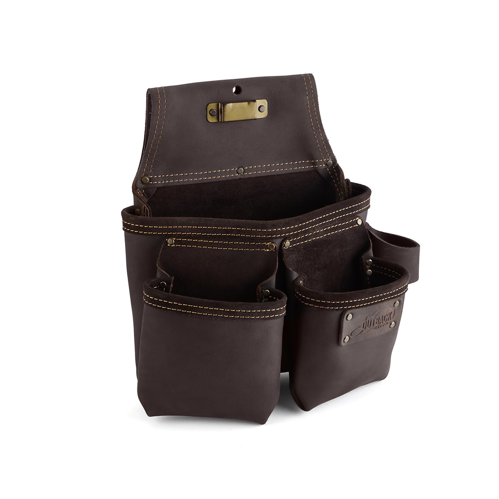 OX Tools Pro Oil-Tanned Leather Tool Pouch Set - Heavy-Duty Multi-Pocket Tool Belt for Carpenters, Electricians & Construction Workers with Reinforced Stitching & Hammer Holder | Ideal for Framing, Drywall Installation & Job Site Use