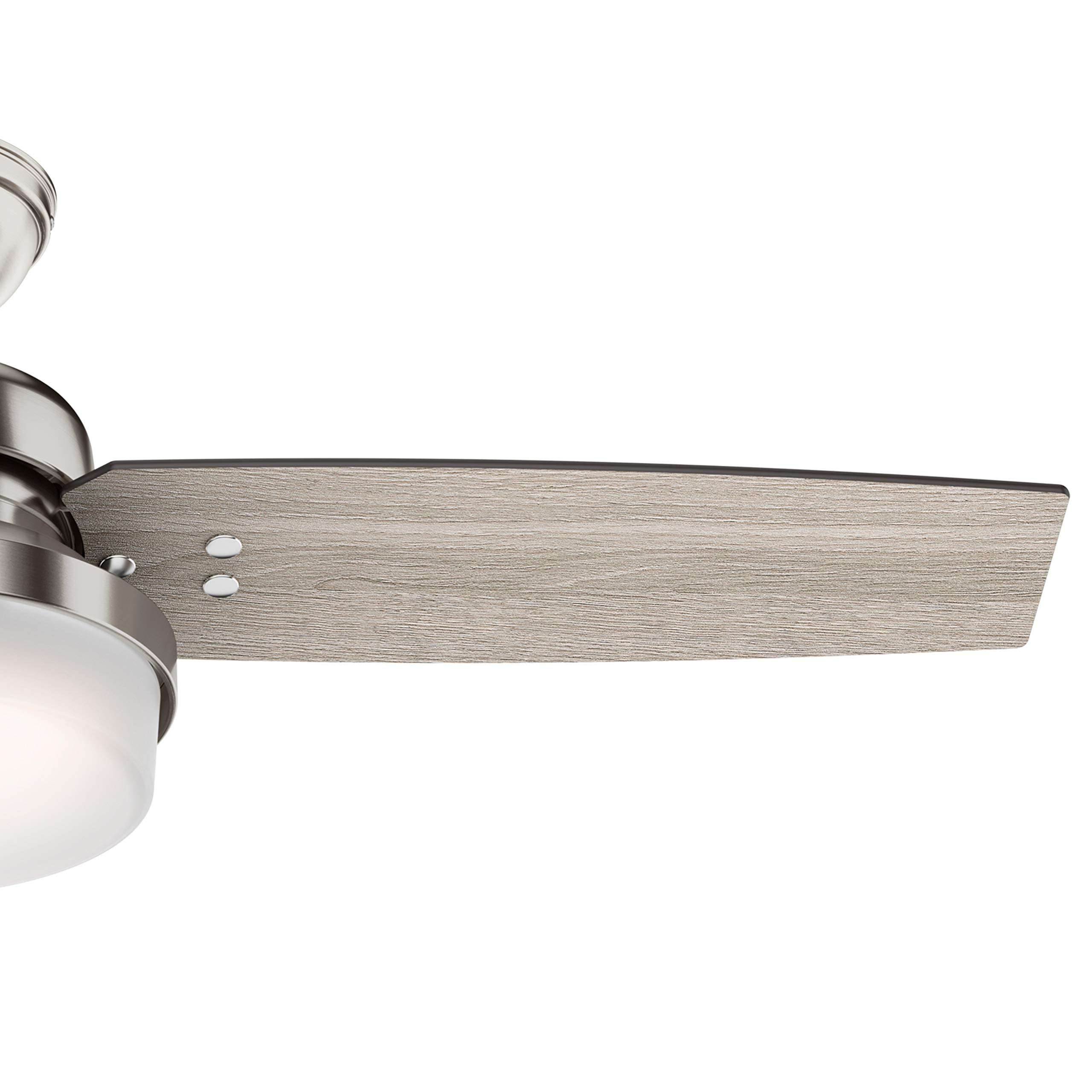 Hunter Fan 44 Inch Brushed Nickel Ceiling Fan with Light Kit & Remote Control - Modern Indoor Cooling for Living Room, Bedroom & Office (Renewed)