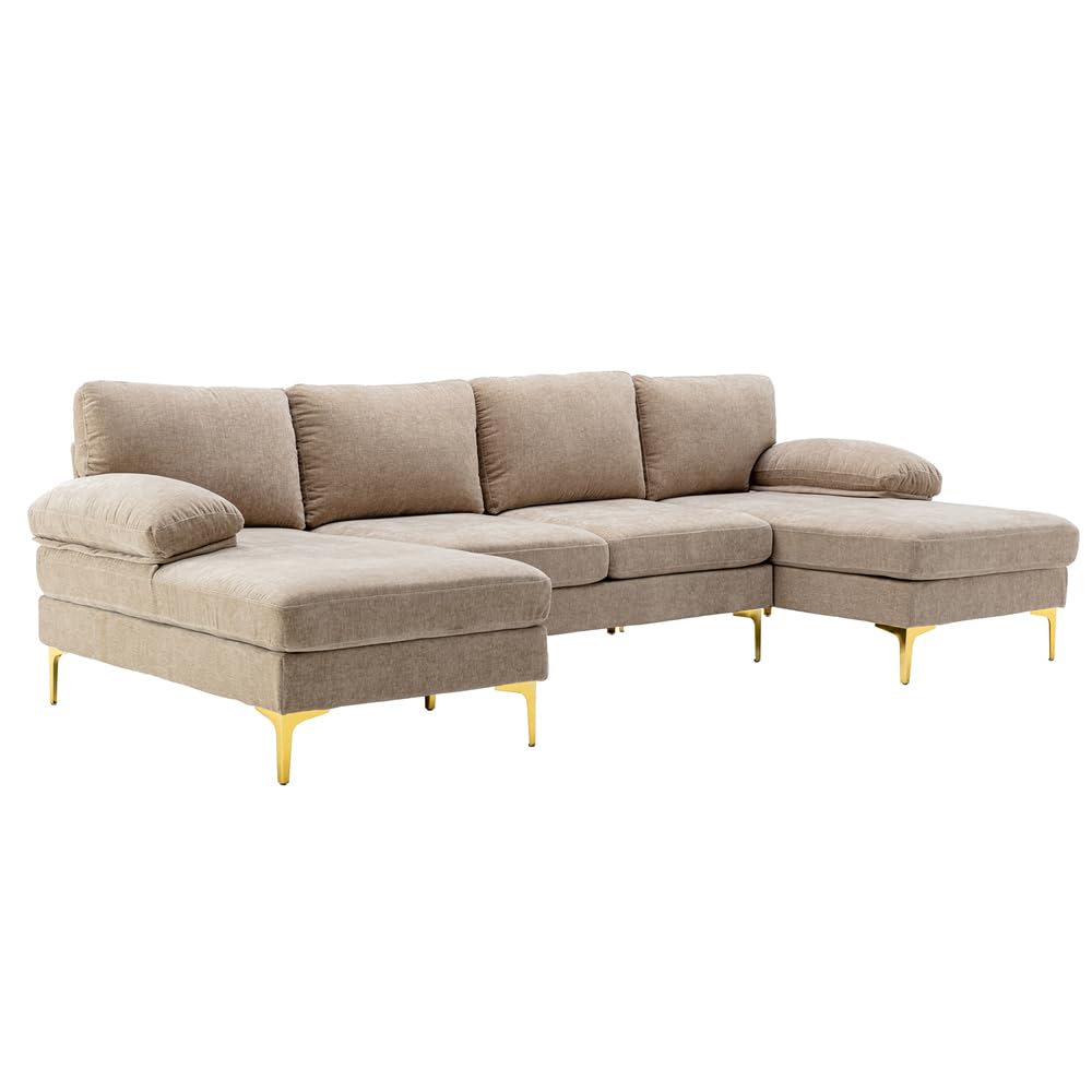 Convertible Sectional Sofa with Double Chaise Lounge - 110.63