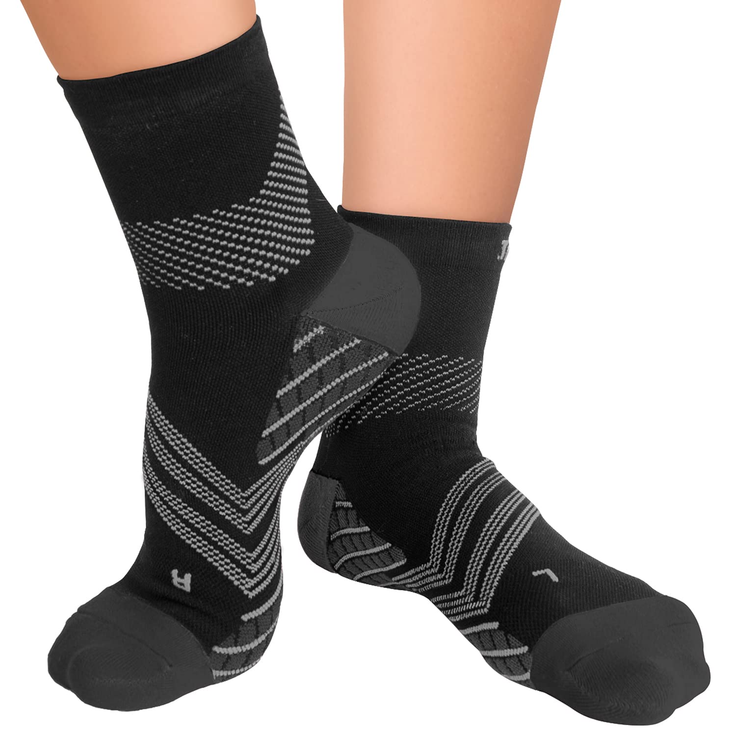 TechWare Pro Plantar Fasciitis Socks for Women & Men - Cushioned Ankle Compression Socks with Arch Support & Achilles Tendonitis Relief - Ideal for Running, Hiking, and Daily Comfort