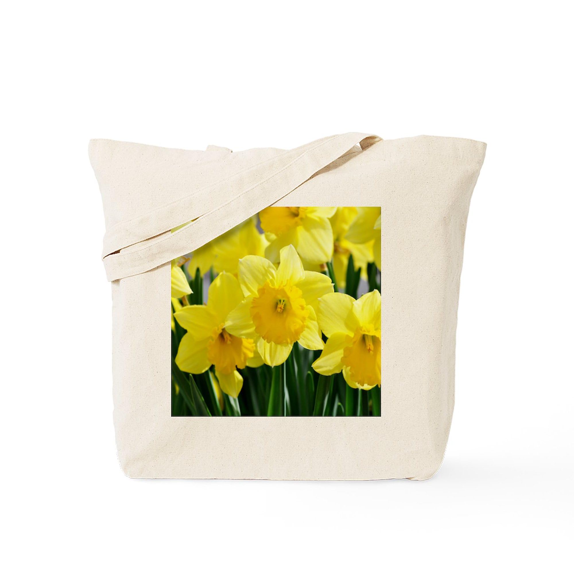 Trumpet Daffodil Canvas Tote Bag - Natural Reusable Shopping Bag for Groceries, Beach & Daily Use | Eco-Friendly Cotton Carryall
