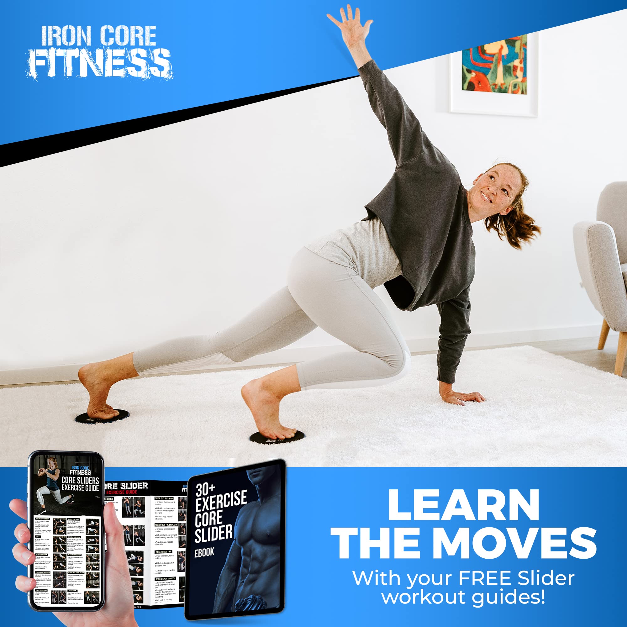 Core Sliders for Fitness - 2 Pack (1 Black & 1 Red) - Exercise Sliding Discs for Home Workouts, Gym Training & Group Fitness - Perfect for Personal Trainers & Core Exercises