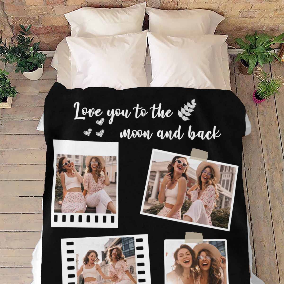 Personalized Best Friend Blanket - 'Love You to The Moon & Back' Custom Throw Blanket 50x60 - Perfect Birthday, Christmas & Friendship Gift for Women & Teen Girls - Cozy BFF Gift for Bed, Sofa & Movie Nights