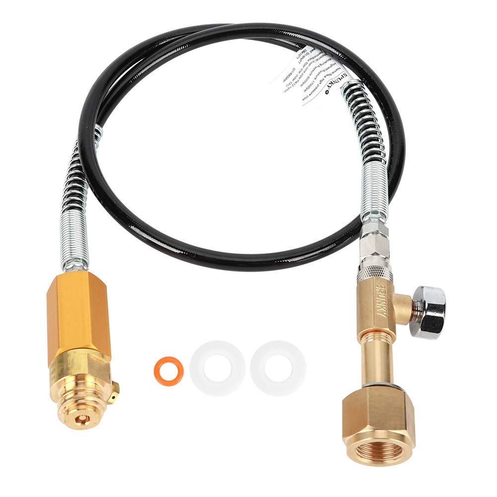 High Pressure CO2 Tank Accessories Kit - 3000psi Black Soda Hose with CGA320 Connector for SodaStream | Home Carbonation, Bar & Restaurant Use