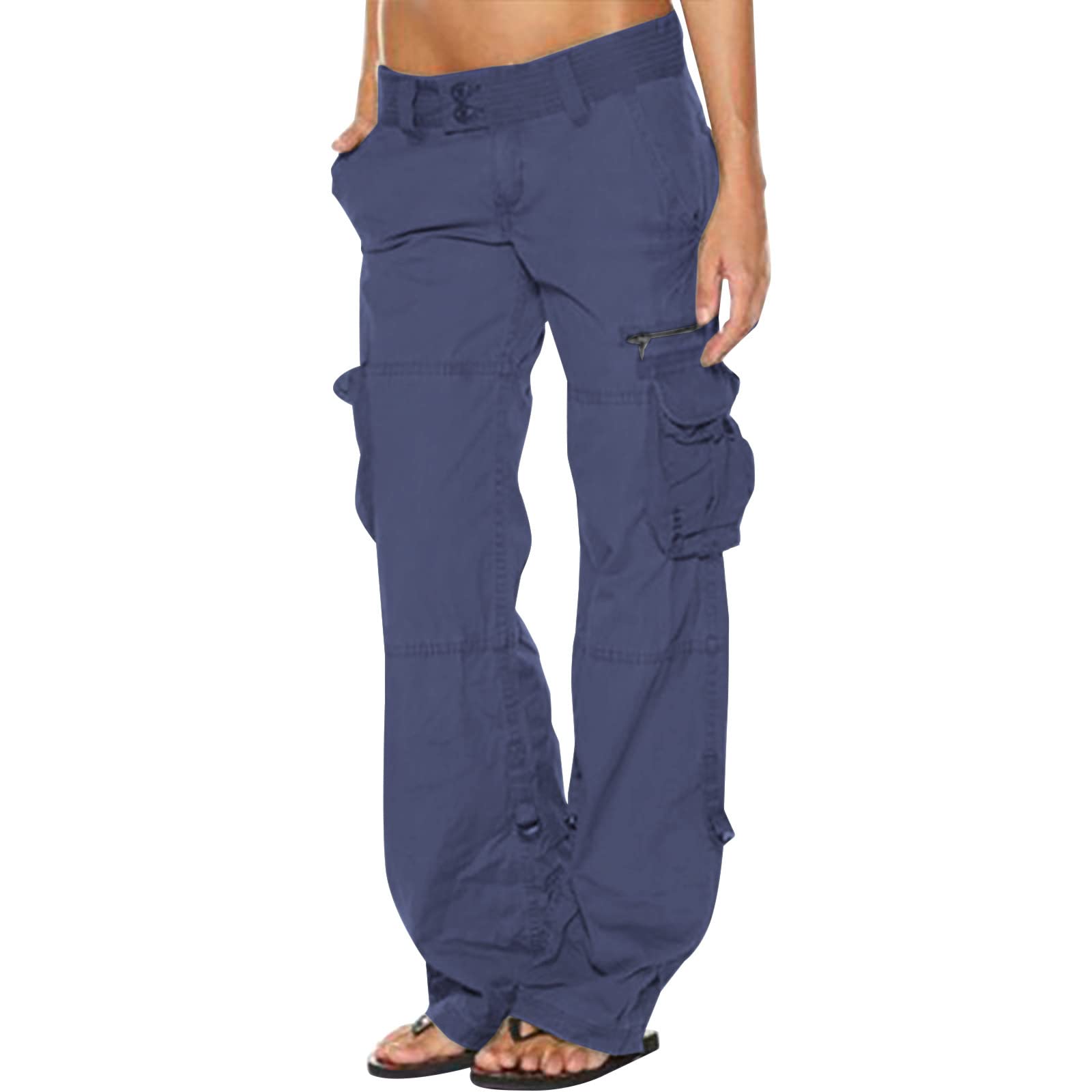 Plus Size Cargo Pants for Women - Y2K Baggy Trousers with Pockets for Casual Wear & Street Style