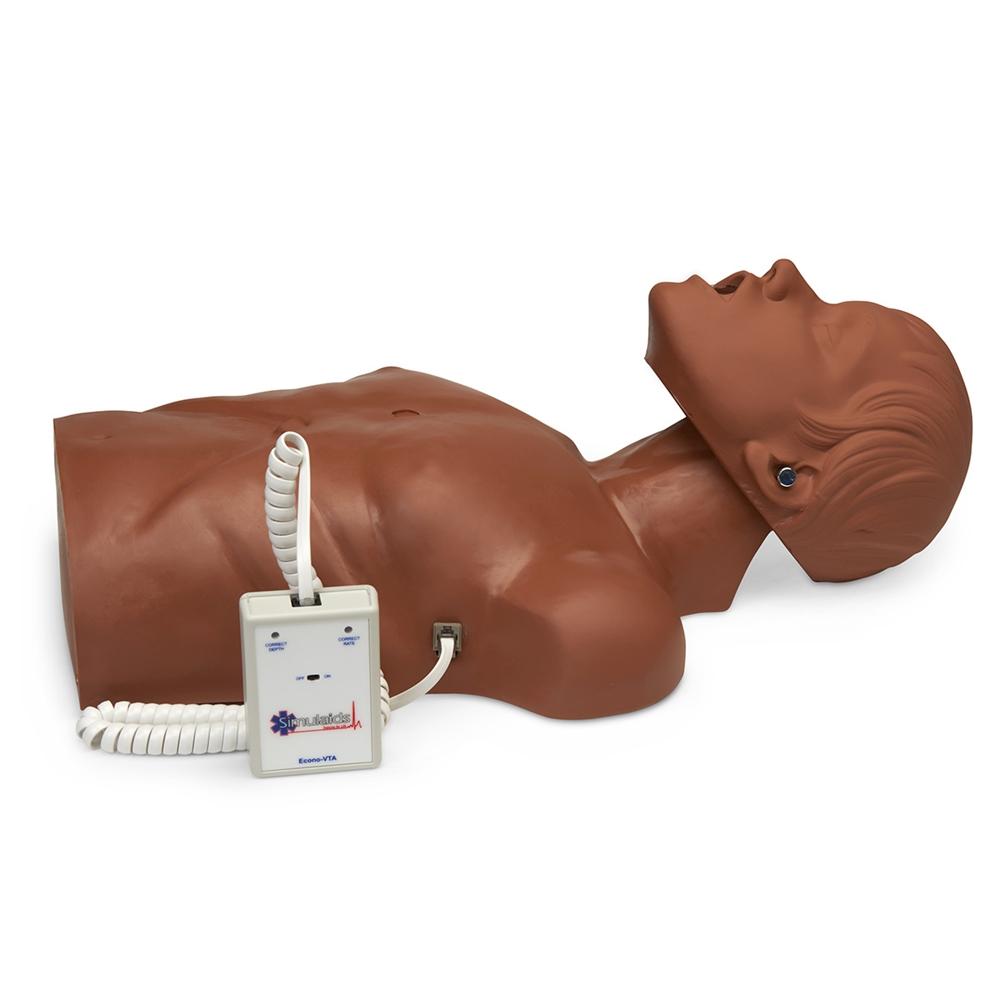 Econo VTA CPR Training Manikin - Dark Skin Tone for Realistic First Aid & Emergency Response Practice | Perfect for CPR Classes, Medical Training & Home Safety