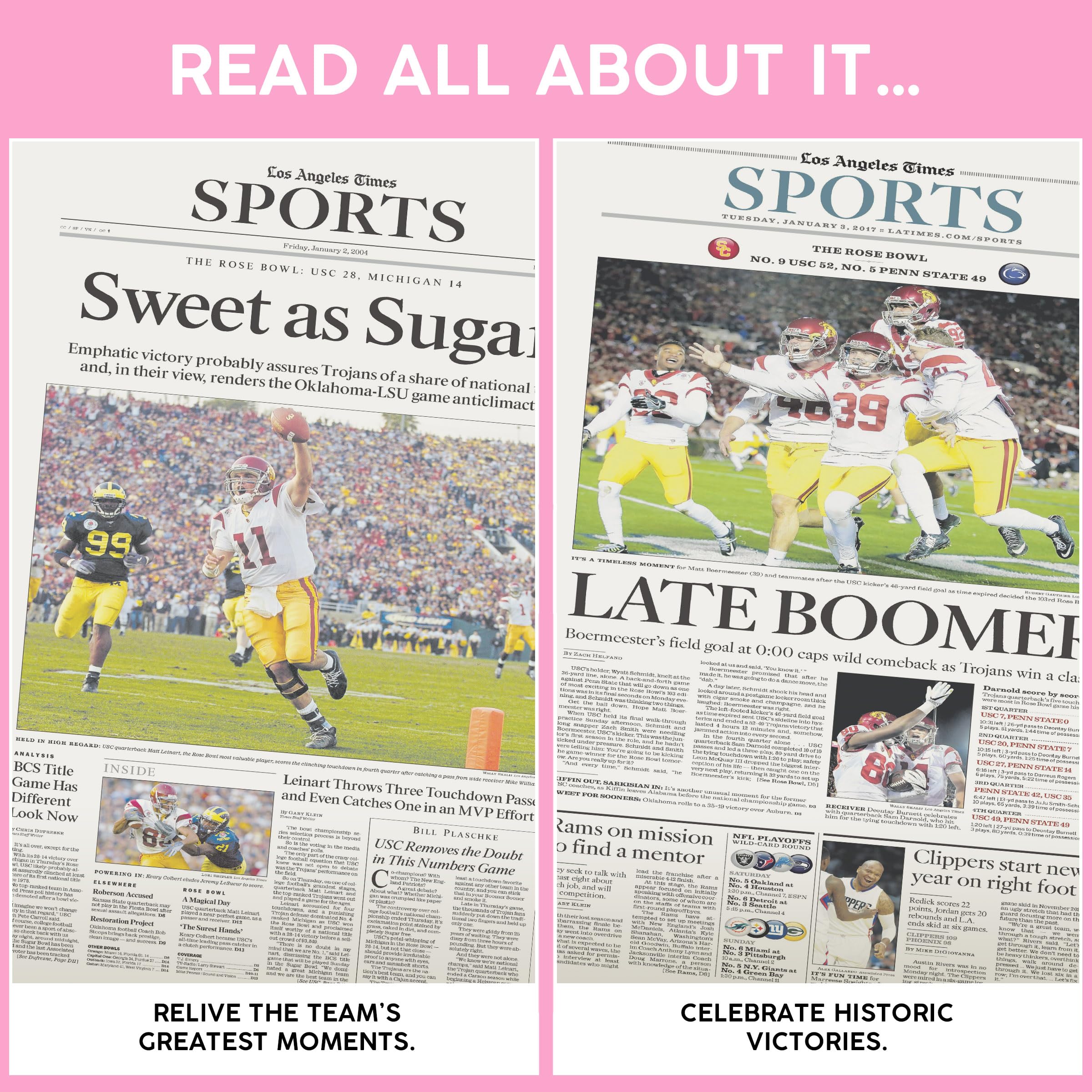 Personalized College Football Newspaper History Book - A3 Large Deluxe Hardcover | Custom Gift for Football Fans, Alumni & Students | Perfect for Graduation, Game Day & Memorabilia Collection