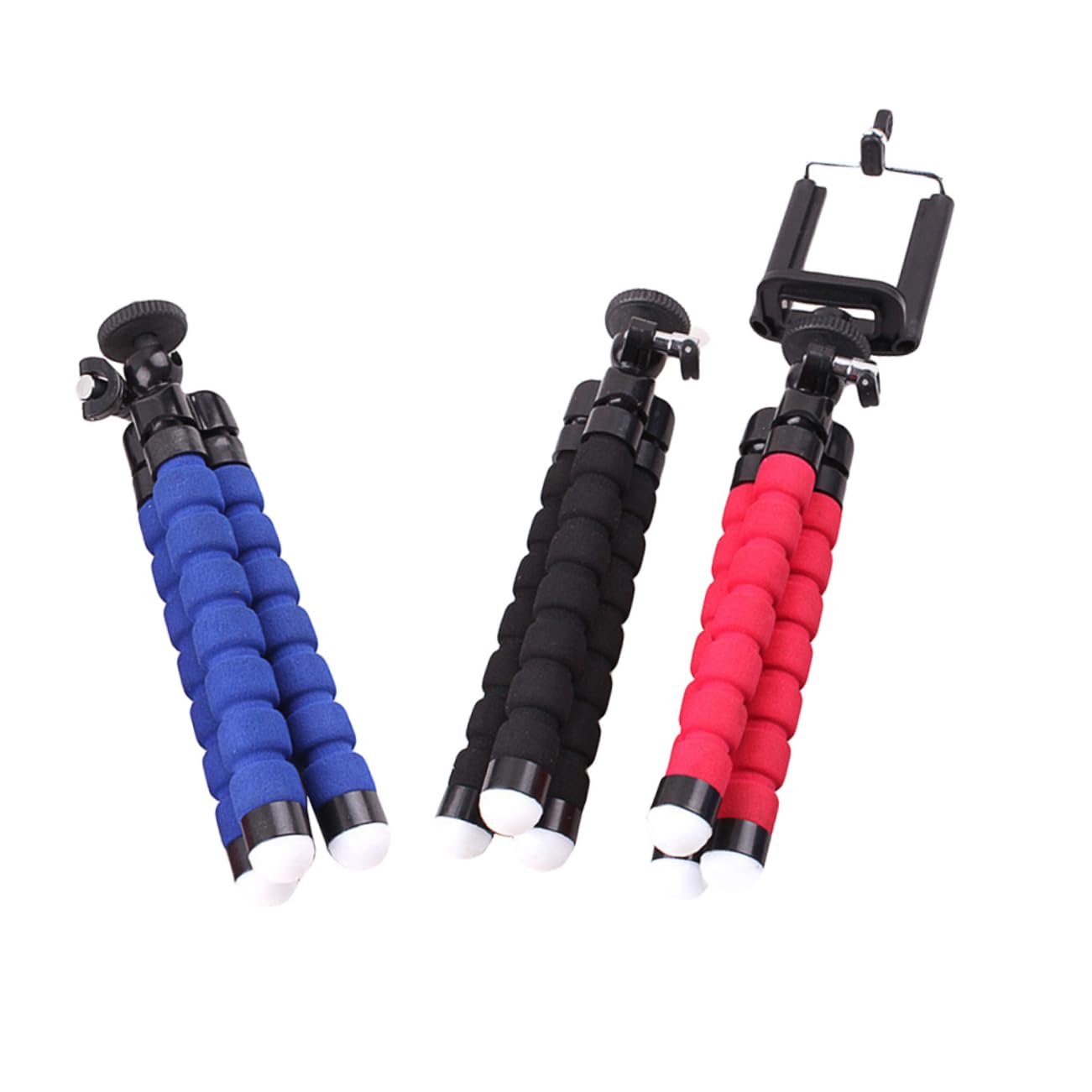 HOMSFOU 3-Pack Adjustable Smartphone Tripod Stand with Flexible Legs - Portable Phone Holder for Travel, Vlogging, Photography & Live Streaming - Compatible with iPhone, Android & Most Smartphones