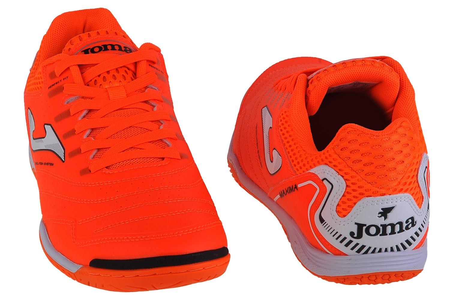 Joma Maxima 2308 Indoor Futsal Shoes for Men - Orange | Lightweight Soccer Cleats for Indoor Courts & Training | Perfect for Futsal Matches, Gym Workouts & Casual Wear