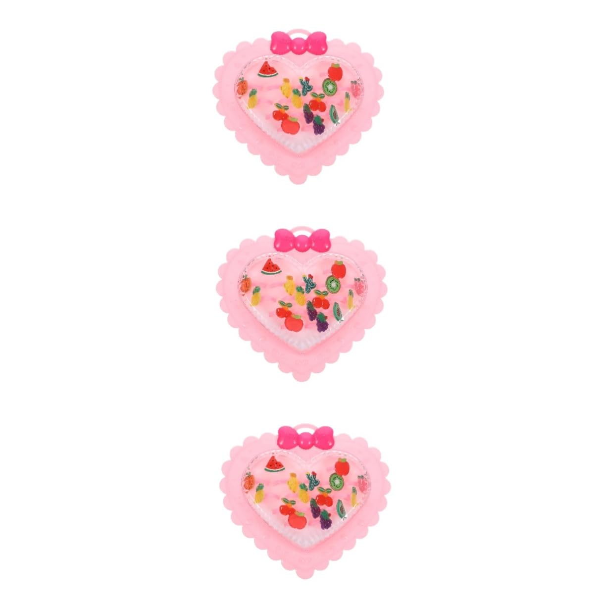 VICASKY 2 Pack Fruit Shaped Kids Rings Set - Colorful Plastic Toy Rings for Girls, Fun Party Favors & Dress Up Play Jewelry for Toddlers (Great for Birthday Gifts, Pretend Play & Role Playing Games)