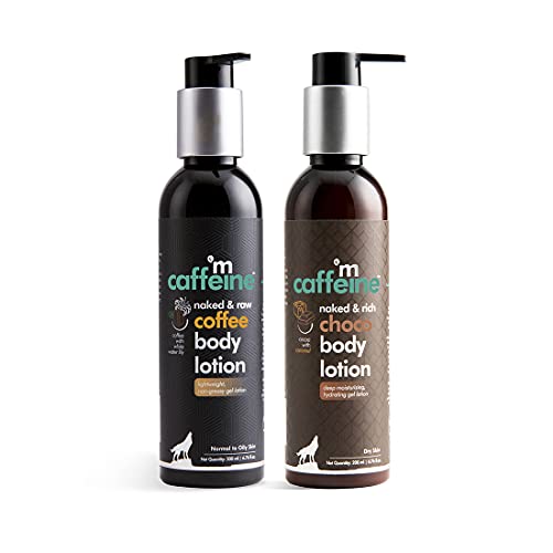 MCaffeine Day & Night Moisturizing Lotion Combo - Coffee & Cocoa Infused Body Lotion for Dry Skin | Pack of 2 | With Shea Butter & Vitamin E | Perfect for Morning Hydration & Overnight Repair