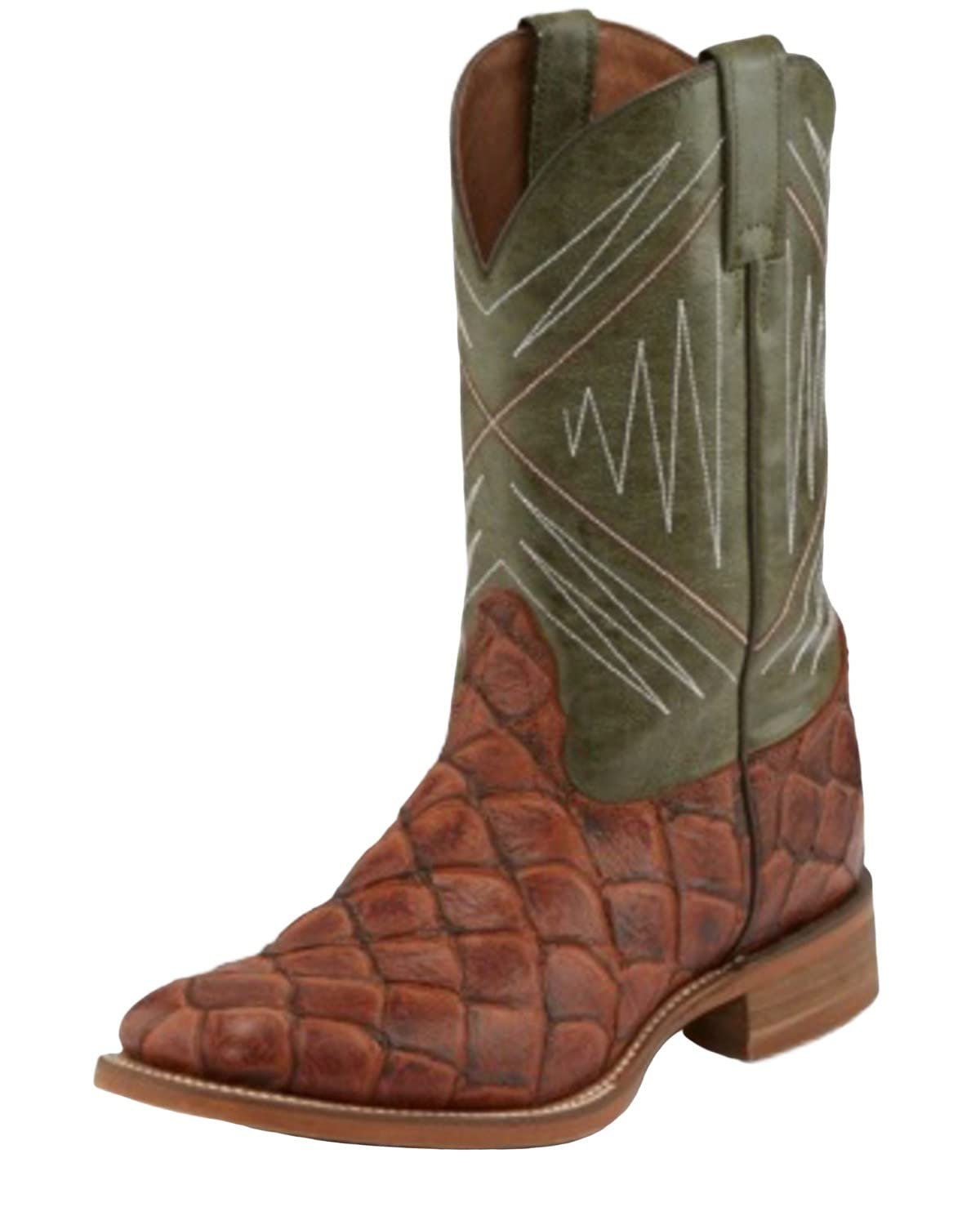 Nocona Men's Newt Cognac Leather Cowboy Boots - Durable & Comfortable Western Boots for Riding, Work & Casual Wear