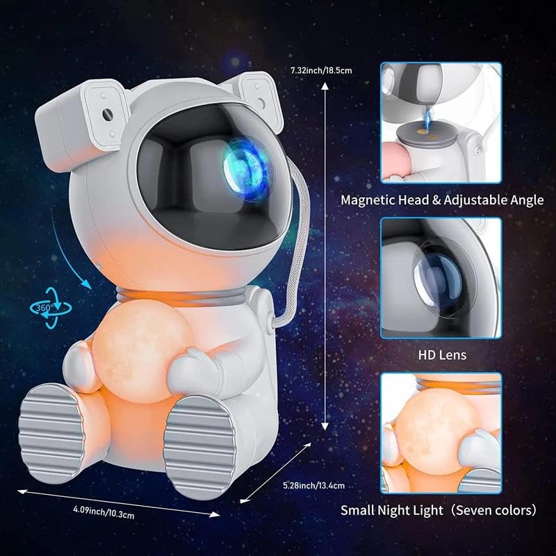 Galaxy Projector Night Light - Fall Astronaut Theme with Remote Control, Portable Star Projector for Bedroom, Living Room & Home Decor | Perfect for Relaxation, Meditation & Kids' Room Night Light