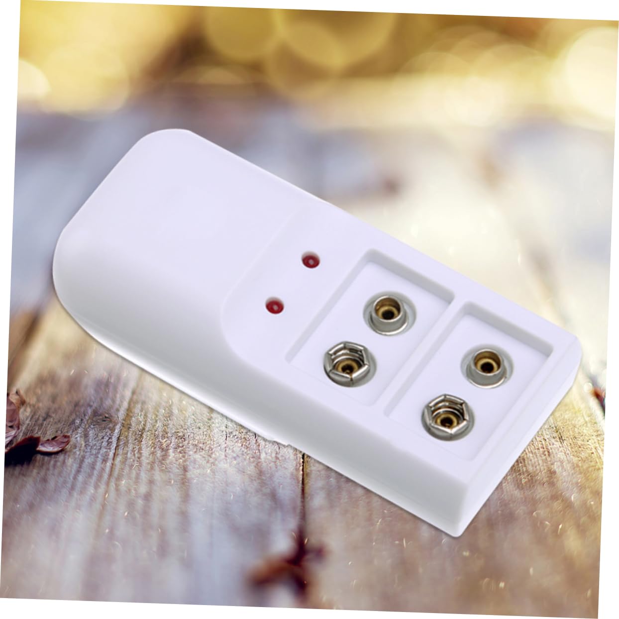 HOMSFOU 9V Rechargeable Battery & Charger - Super Capacitor Battery for Headphones, Keychain Holder, 6F22 Volt Battery (White) - Perfect for Travel, Office & Electronic Accessories