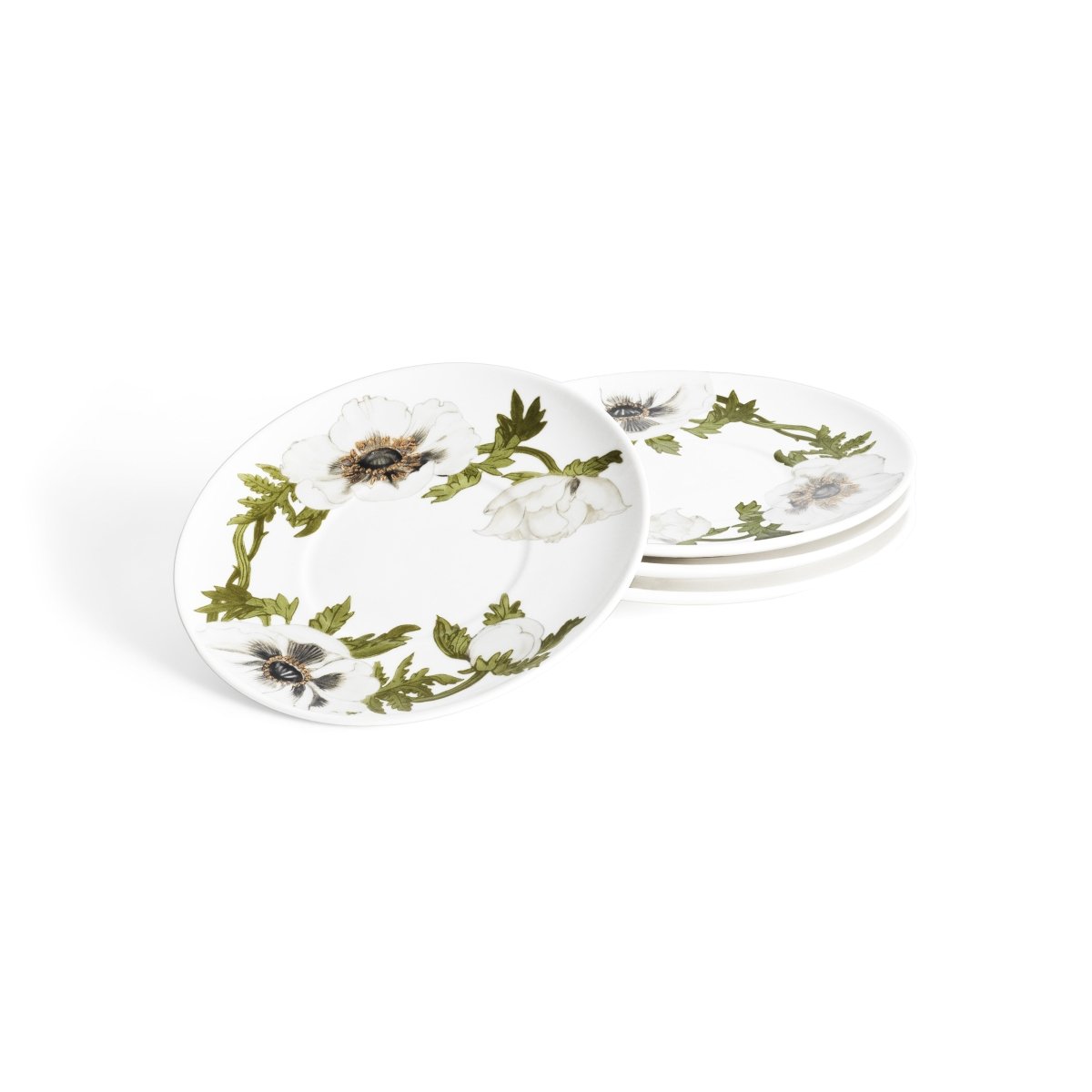 Anemone Painted Demitasse Espresso Cup Set of 4 - Elegant Coffee Cups for Afternoon Tea, Dinner Parties & Home Decor