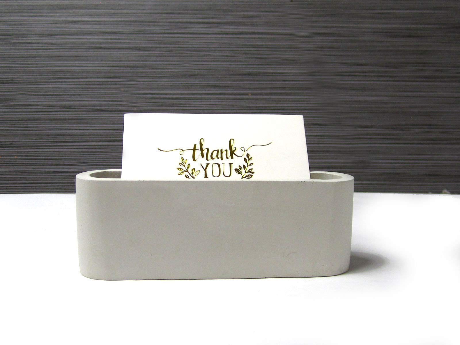 Premium Concrete Business Card Holder for Desk - Elegant Office Card Display Stand | Perfect for Professional Workspaces, Reception Areas, and Corporate Gifts