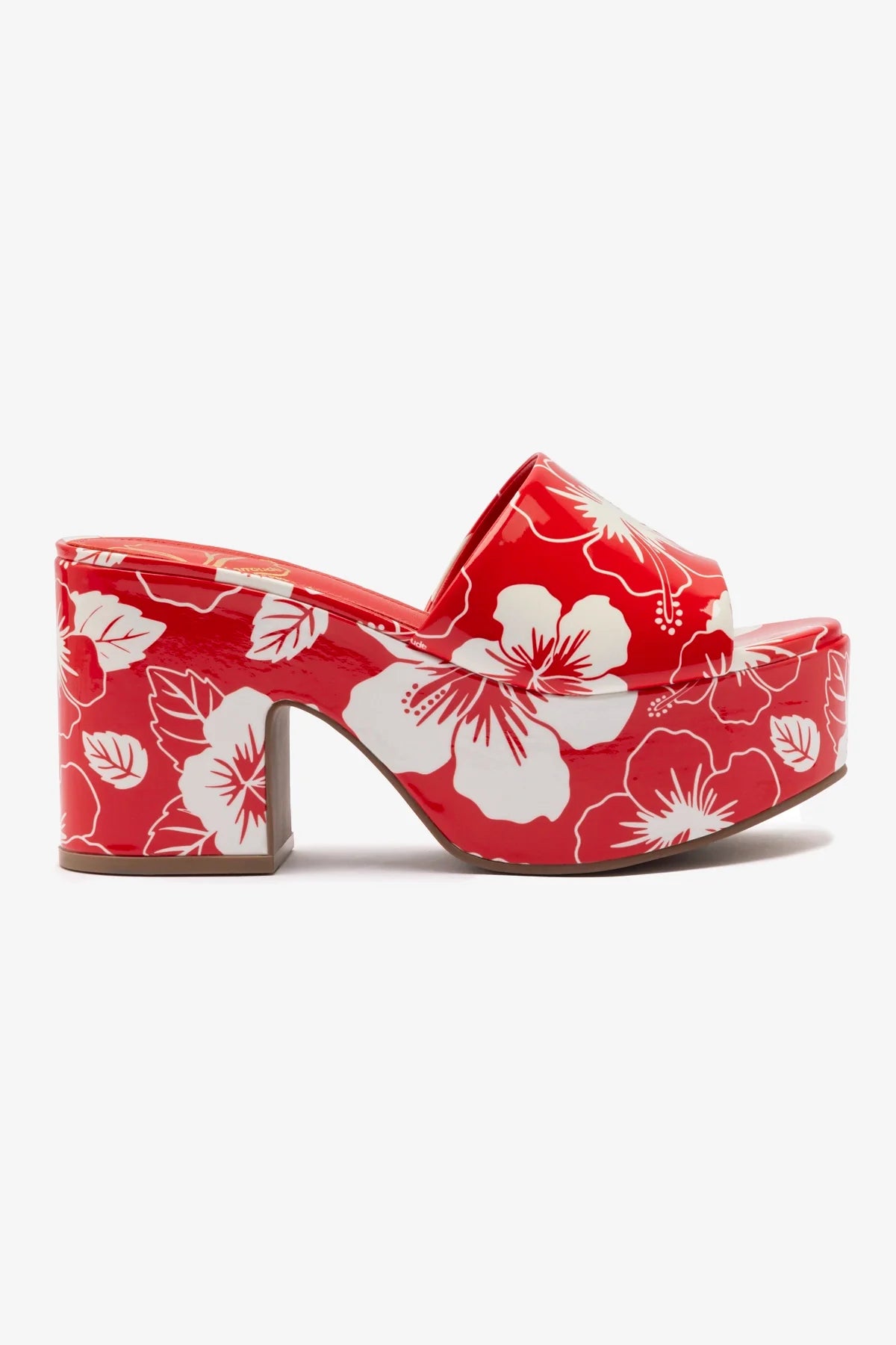 Miso Platform Sandal - Women's Scarlet Printed Leather Sandals for Summer | Comfortable & Stylish | Perfect for Beach, Vacation, and Casual Outings