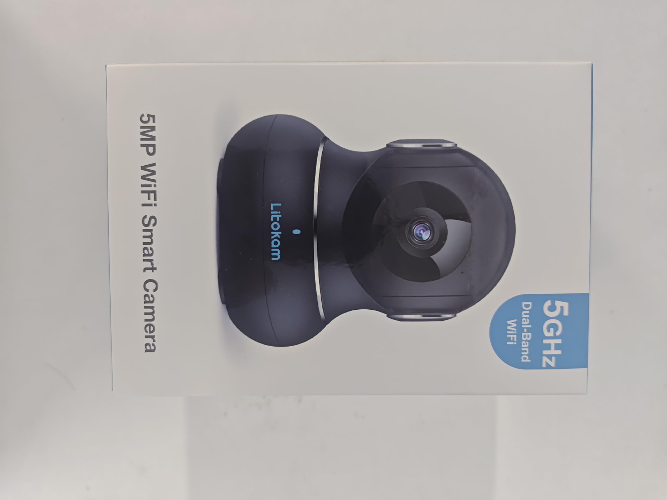 Little Elf 5MP Pet Camera with 360° Motion Tracking - 5GHz/2.4G Dual-Band WiFi Indoor Security Camera, IR Night Vision & 2-Way Audio - Baby Monitor, Pet Camera & Home Surveillance - Works with Alexa - Perfect for Nursery, Living Room & Pet Areas