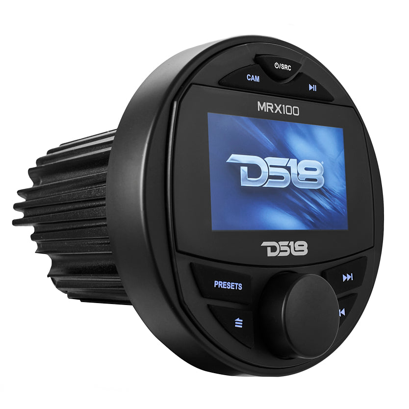 Marine and Powersports Head Unit with 3 Color TFT Screen, 2 Zones, 4V Output, Bluetooth, RDS, 4x50W - Perfect for Boats, ATVs, and Off-Road Vehicles