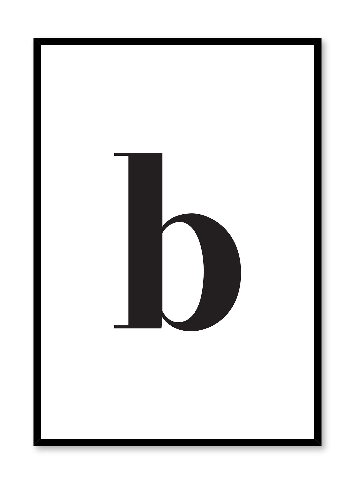 Lowercase Letter B Poster - Educational Alphabet Wall Art for Kids' Rooms, Classrooms & Nursery Decor