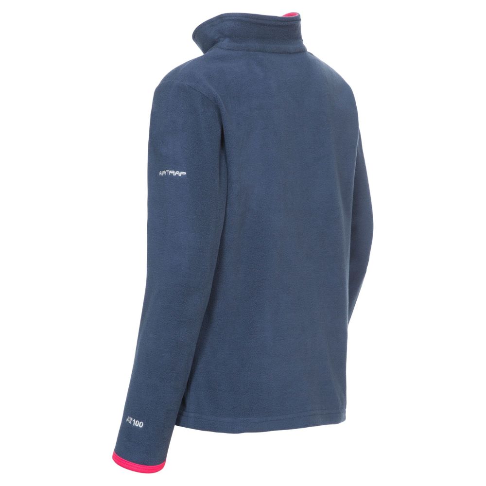 Trespass Sybil Girls' Microfleece Jacket - 100% Navy Blue | Warm & Cozy Winter Outerwear for Kids' Outdoor Activities