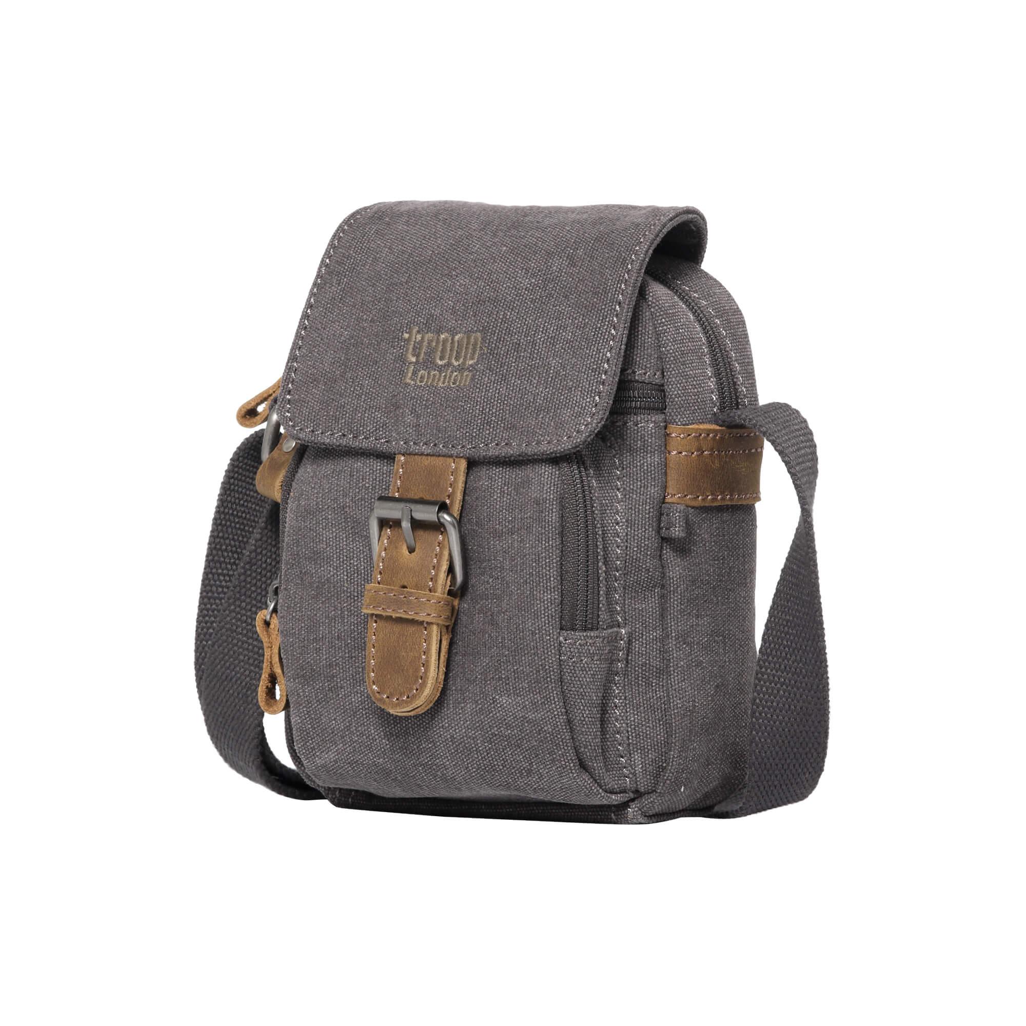 TRP0213 Troop London Classic Canvas Crossbody Bag for Men & Women - Stylish & Durable Everyday Shoulder Bag for Work, Travel & Casual Outings