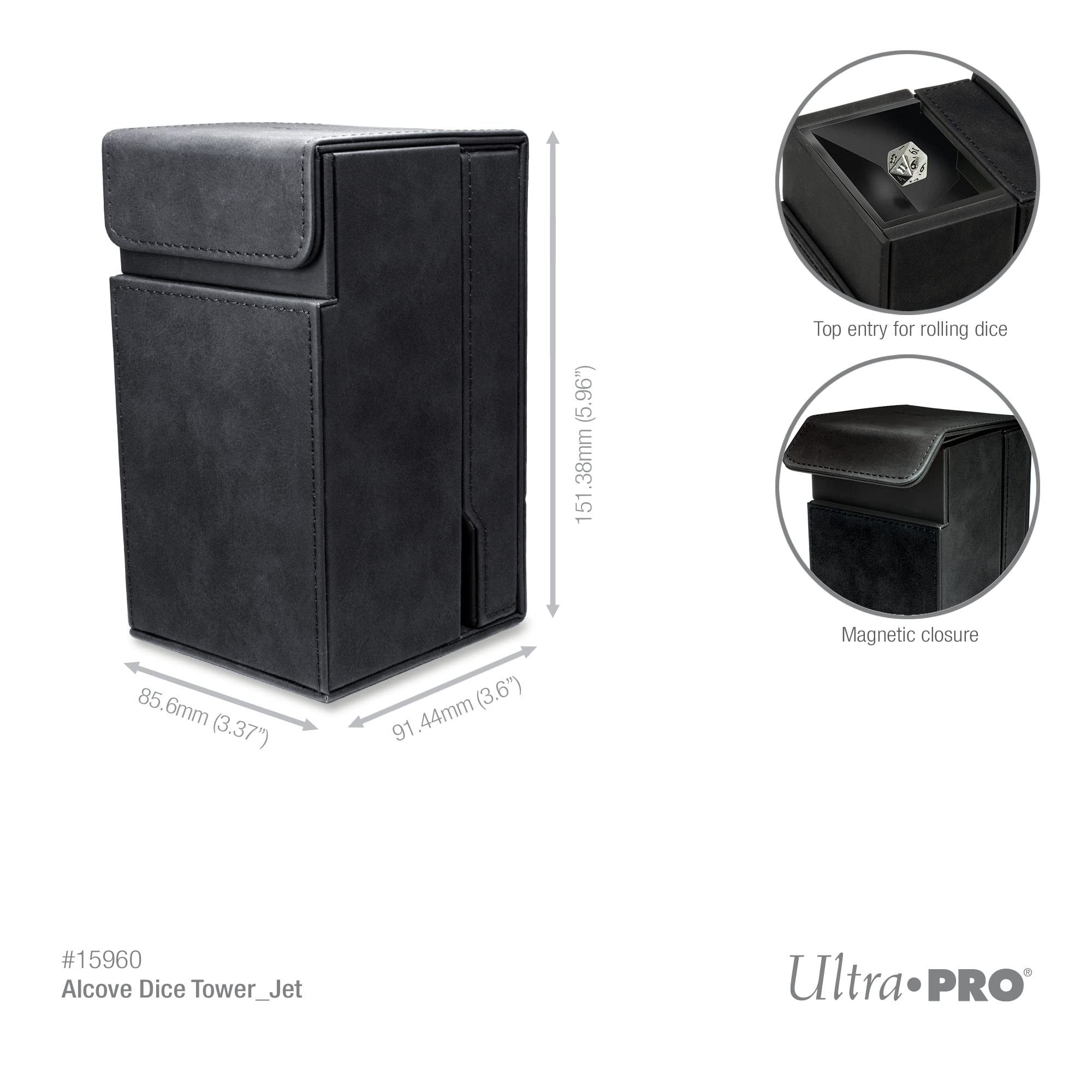 Ultra PRO Alcove Dice Tower - Premium Dice Storage Case for RPG, D&D, Board Games - Holds 40+ Standard Dice - Perfect for Tabletop Gaming & Role-Playing Adventures