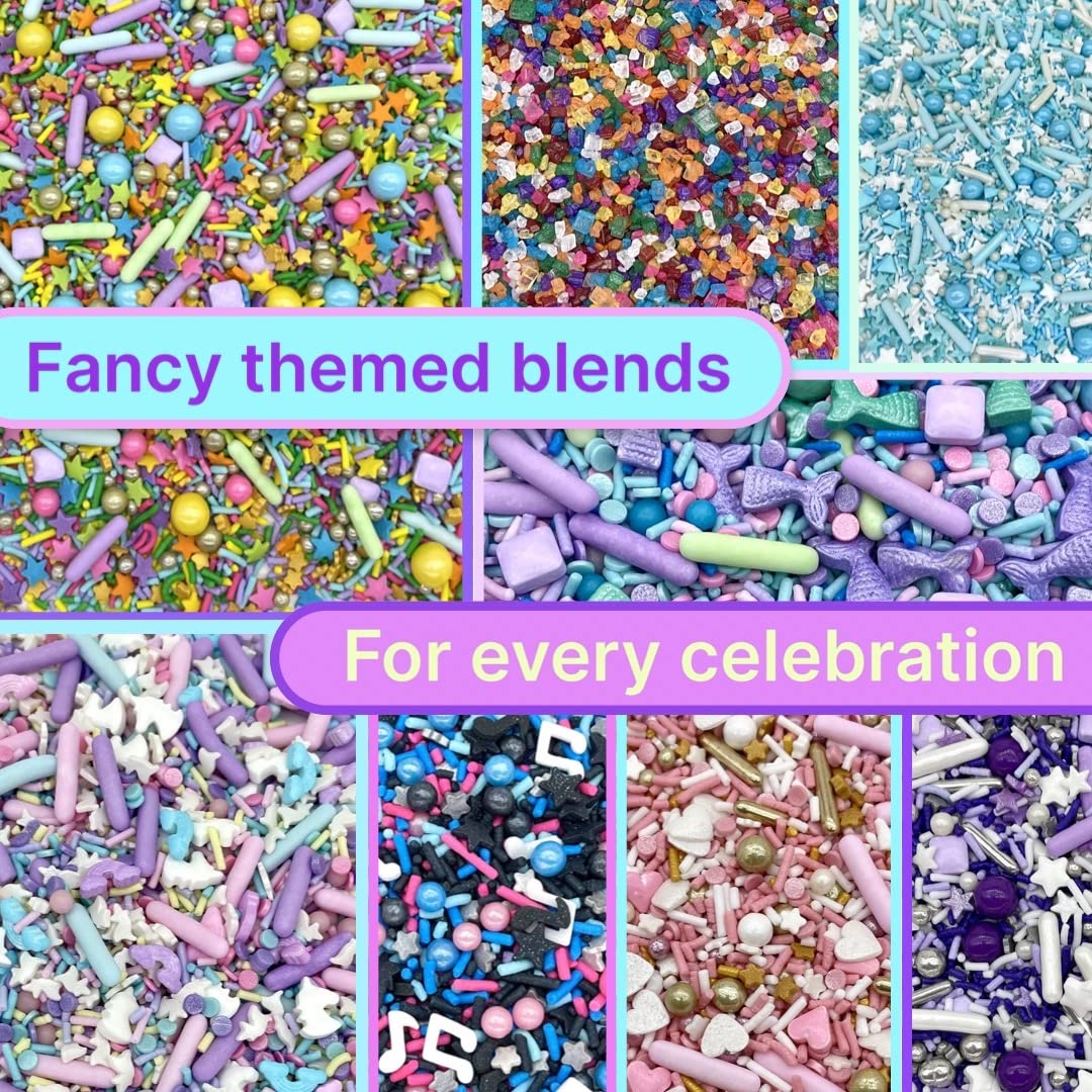 Manvscakes Sprinkles - Rainbow Themed Sprinkles Mix for Cake Decorating, Cookies, Ice Cream, Fondant & Cupcakes | Gluten Free Dessert Toppings | Perfect for Birthday Parties, Baking Projects & Sweet Treats