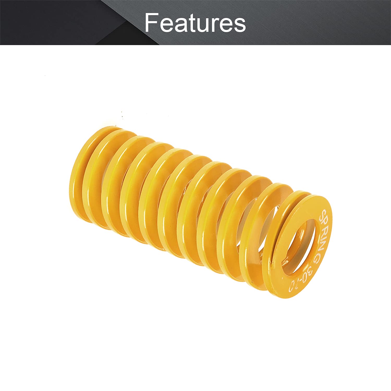 MroMax 3D Printer Die Spring - 30mm OD 70mm Long Yellow Compression Spring for 3D Printer Bed Leveling | Light Load Spiral Stamping Mold Spring | Perfect for 3D Printing, CNC Machines & Industrial Applications