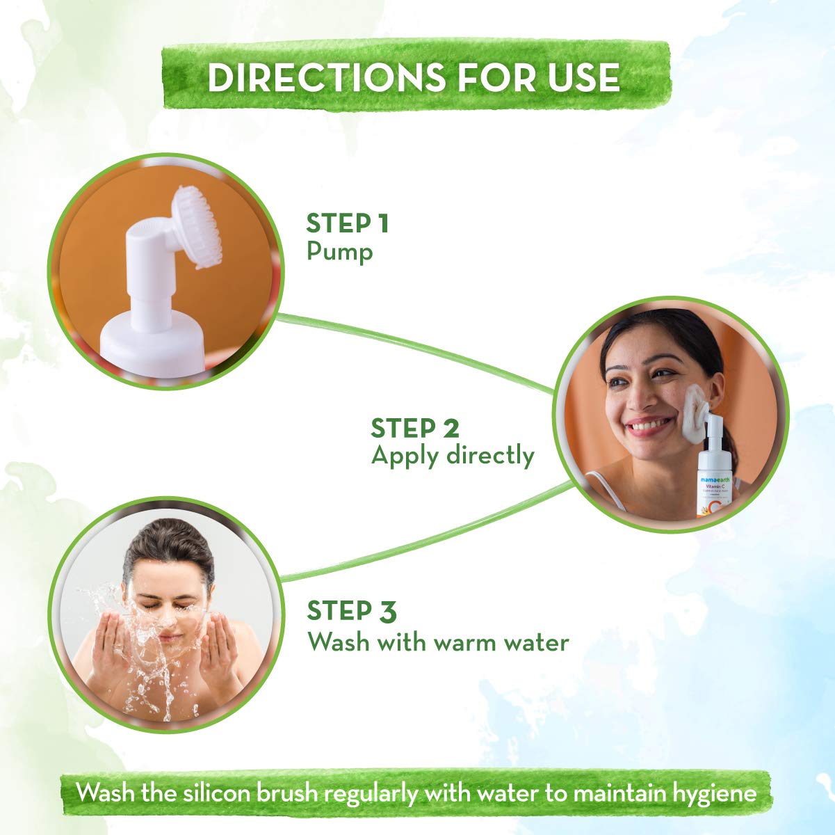 Mamaearth Vitamin C Face Wash with Foaming Silicone Cleanser Brush - 150ml | Powered by Vitamin C & Turmeric for Glowing Skin | Perfect for Daily Skincare Routine & Acne-Prone Skin