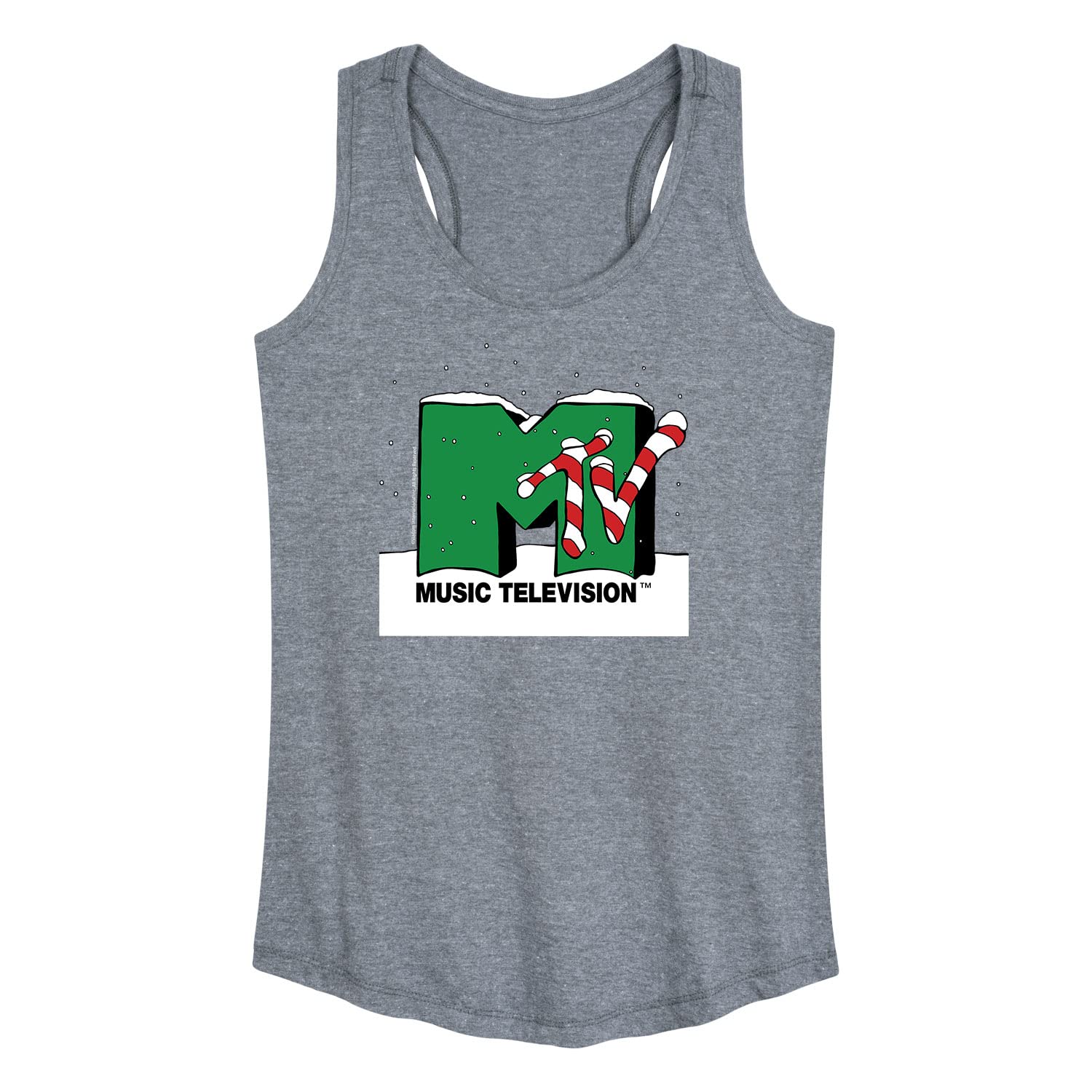 HYBRID APPAREL Women's Racerback Tank Top with MTV Logo - Soft Stretchy Workout Top for Gym, Yoga & Casual Wear