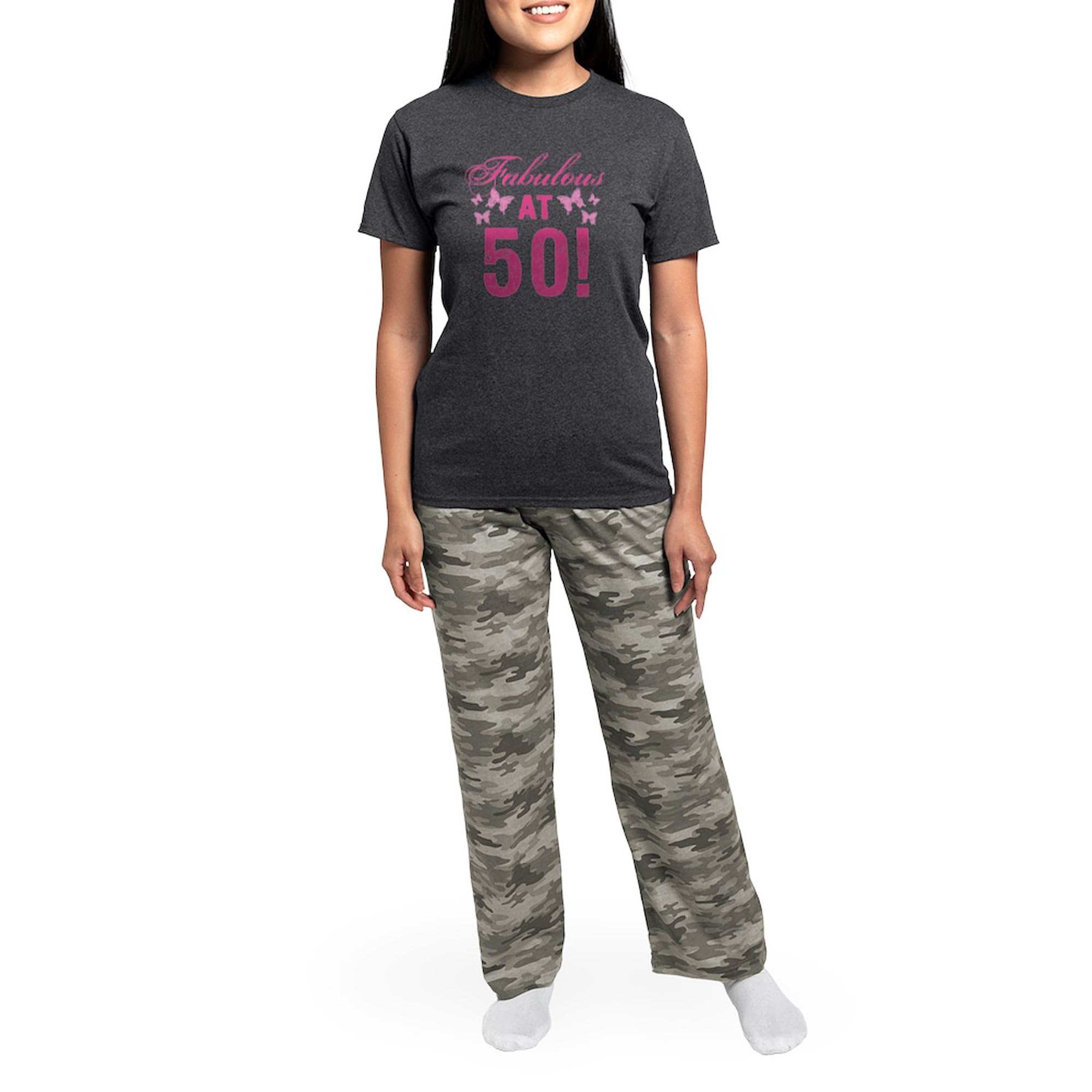 Fabulous 50th Birthday Women's Charcoal Pajama Set - Funny Novelty Sleepwear for Women - Perfect for Birthday Gifts, Sleepovers & Relaxing at Home