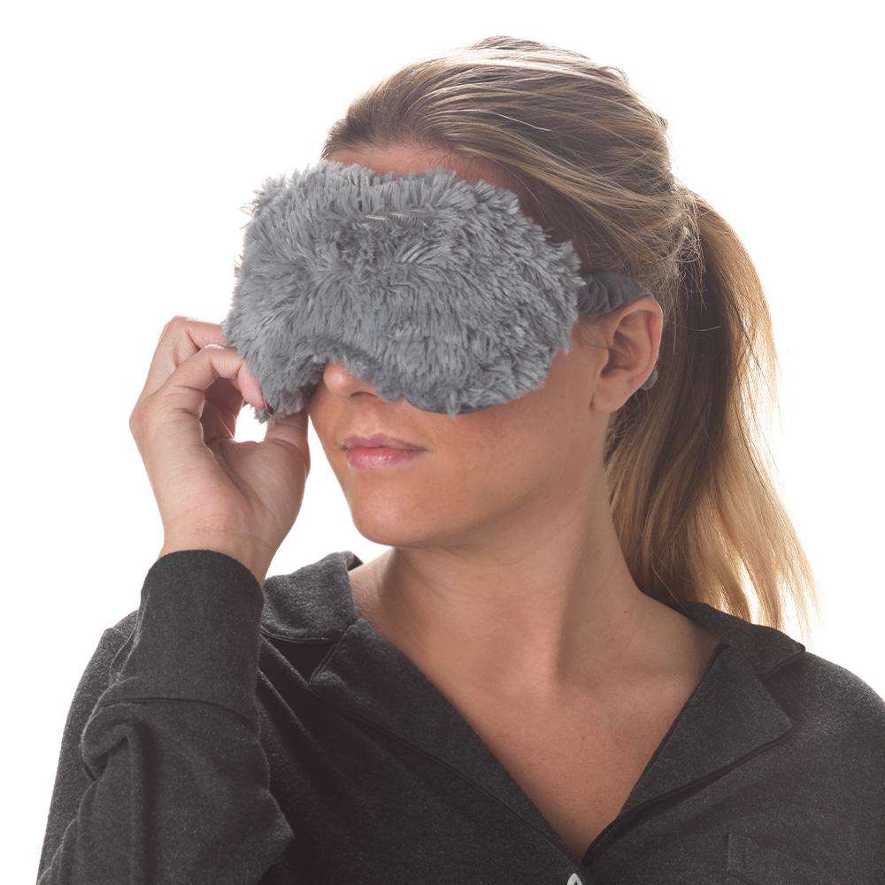 Gray Warmies Microwaveable Eye Mask for Stress Relief & Sleep Aid - Perfect for Travel, Relaxation & Migraine Relief