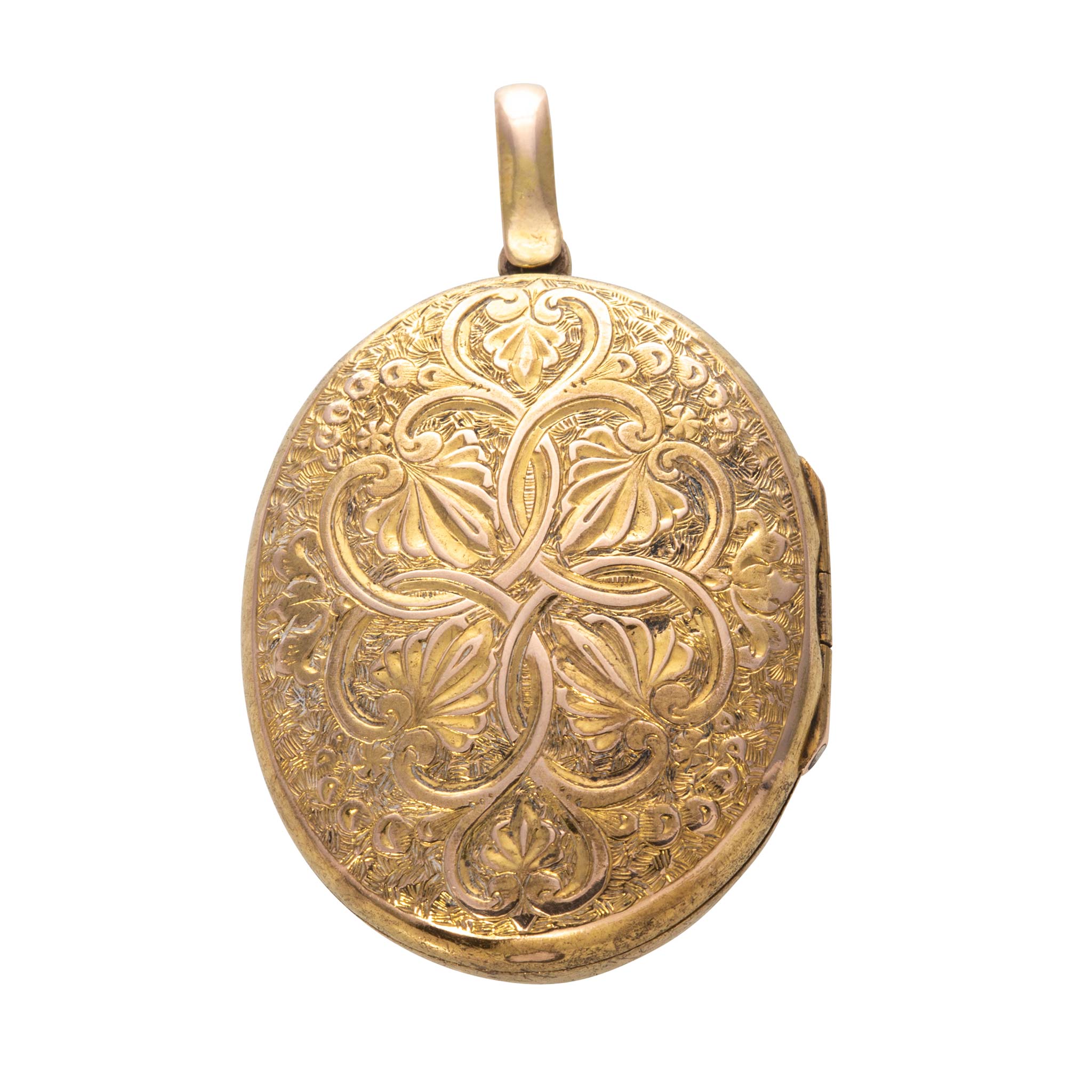 Victorian Style 18K Gold Front and Back Buckle Locket Pendant Necklace - Elegant Antique Jewelry for Women, Perfect for Weddings, Anniversaries & Special Occasions