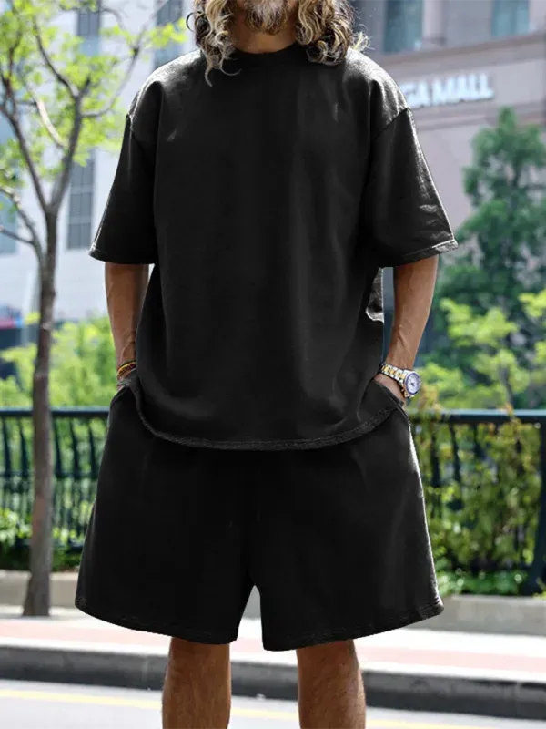 Comfortable Casual Solid Color Shorts Two-Piece Set - Perfect for Summer Outings, Beach Trips, and Lounge Wear