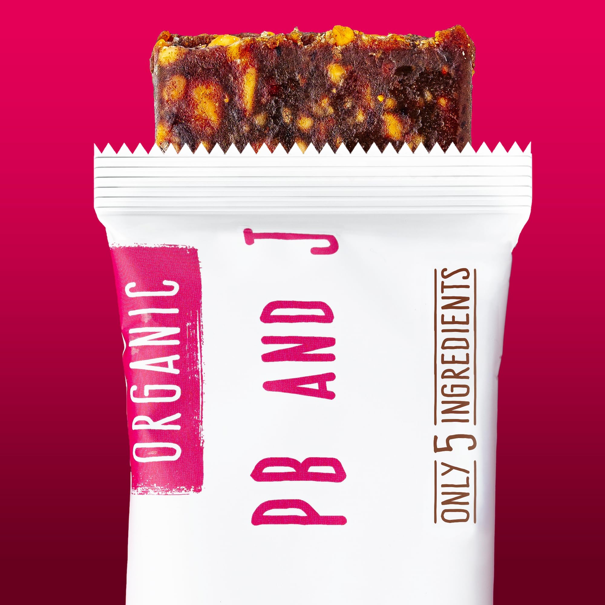 Organic Peanut Butter & Jelly Snack Bars - 12 Pack | USDA Certified, Non-GMO, Vegan, Gluten Free, Kosher | Healthy On-The-Go Snacks for Work, School & Hiking