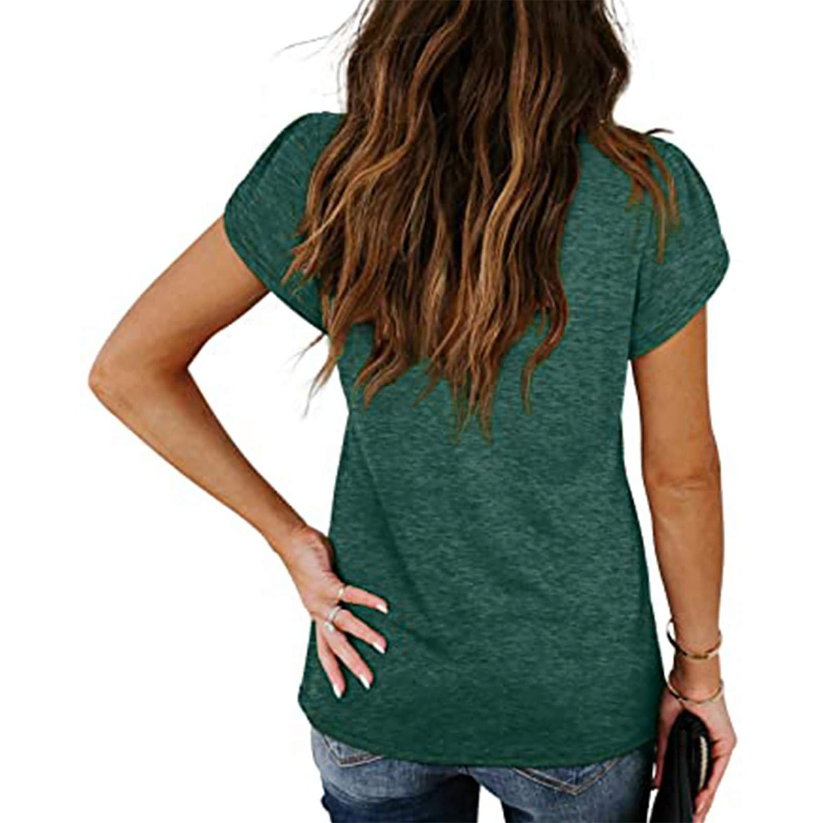 Women's Dressy Short Sleeve Crew Neck T-Shirts - Color Block Casual Summer Tops & Loose Blouses | Perfect for Office Wear, Weekend Outings & Summer Vacations