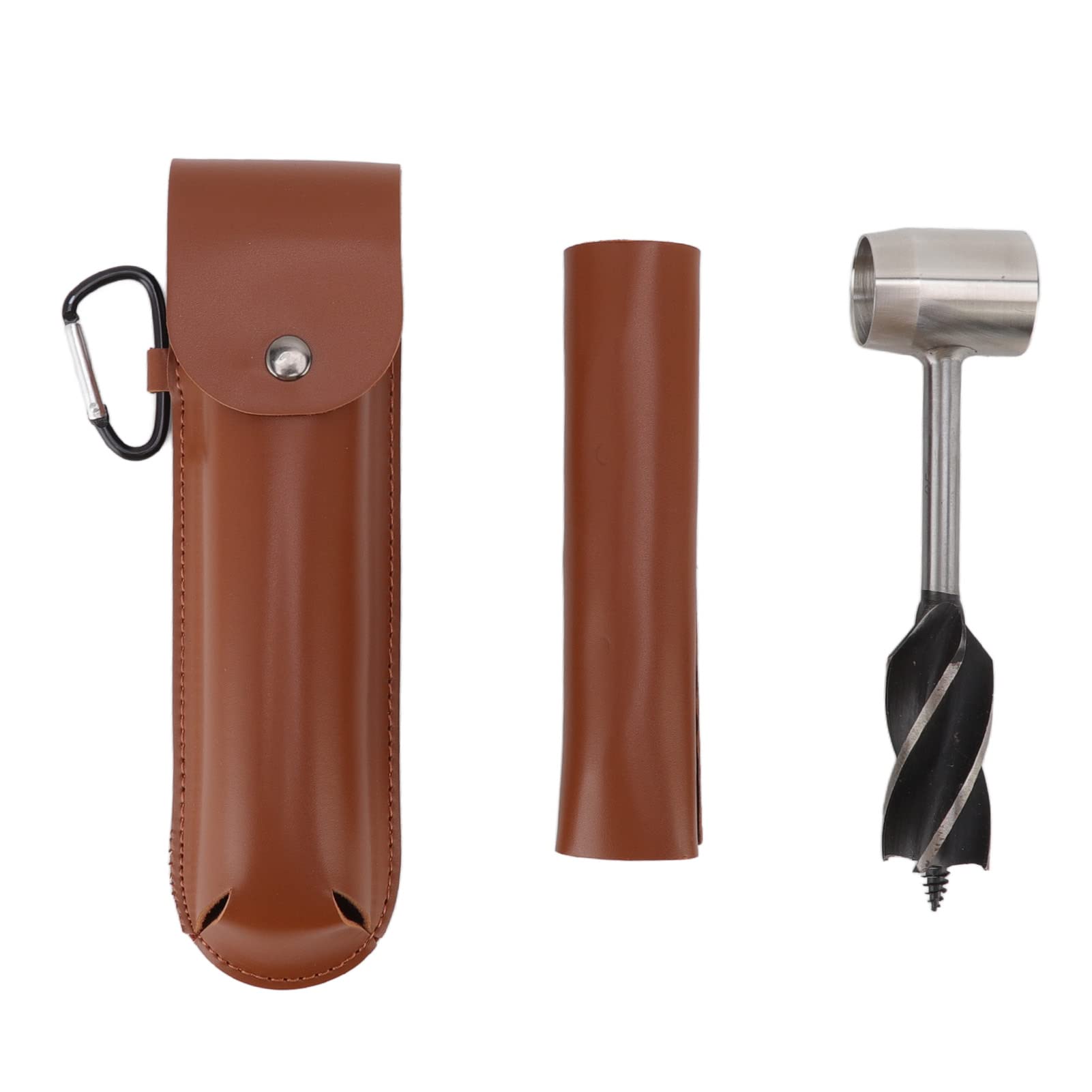 Yosoo Manual Auger Drill - 6 Inch Wood Drill Bit with PU Leather Case - Hand Auger Tool for Outdoor Camping, Survival Kits & Woodworking Projects - Perfect for Tent Pegs, DIY Furniture & Garden Projects