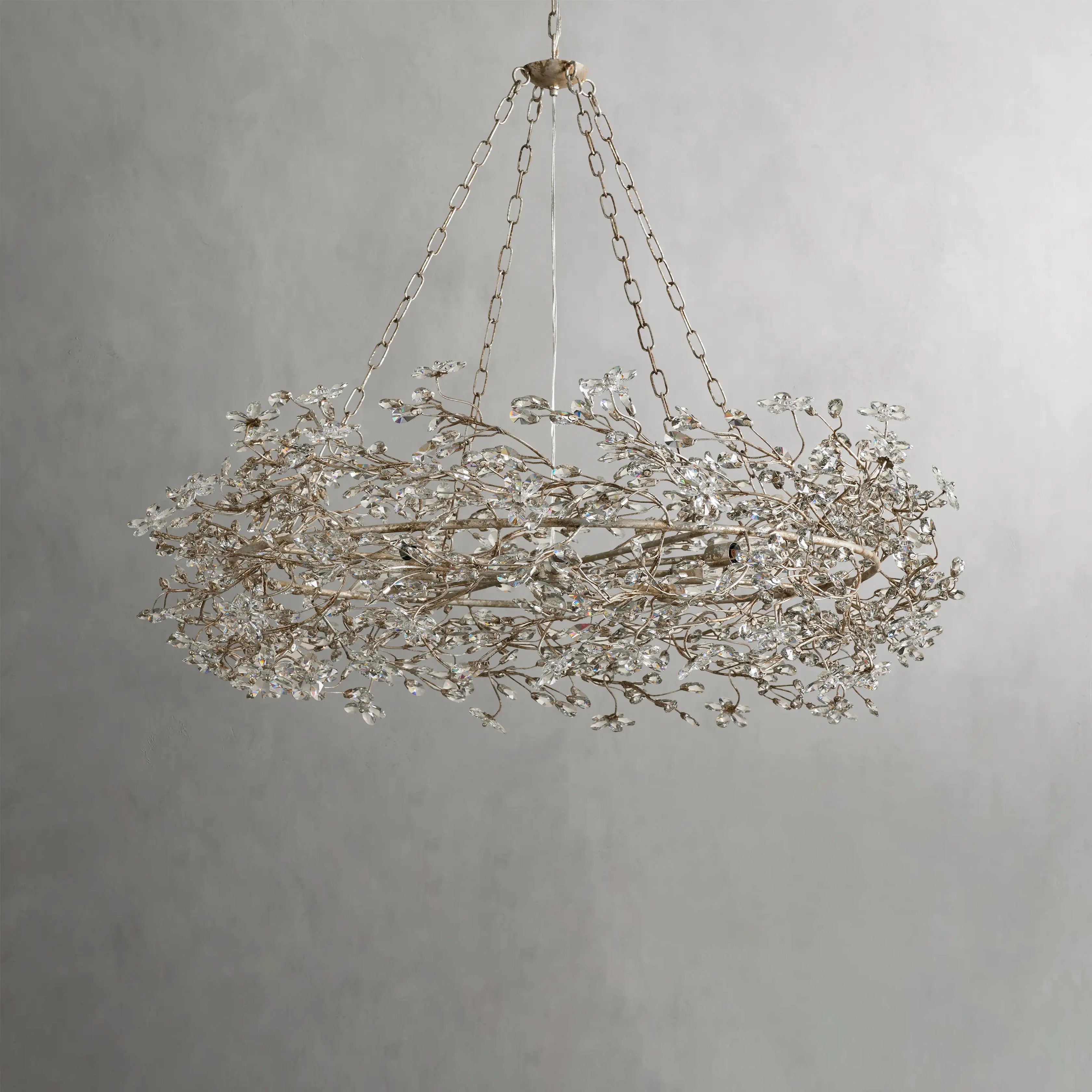 Fiore Crown Chandelier - 39/48/60 Inch Modern Crystal Ceiling Light Fixture for Dining Room, Living Room & Bedroom | Elegant Home Decor Lighting